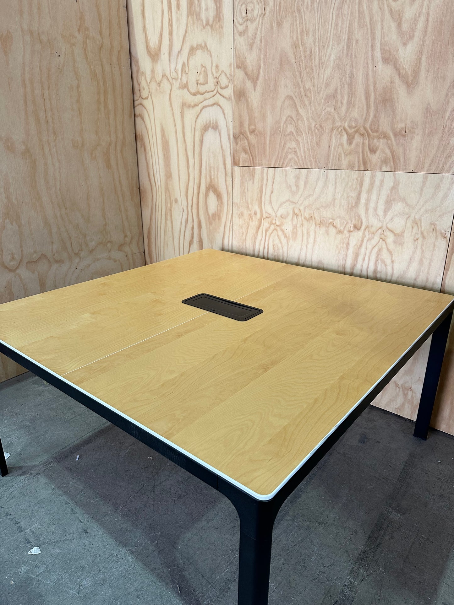 Ikea 'BEKANT' Square Conference Table with cable management net
