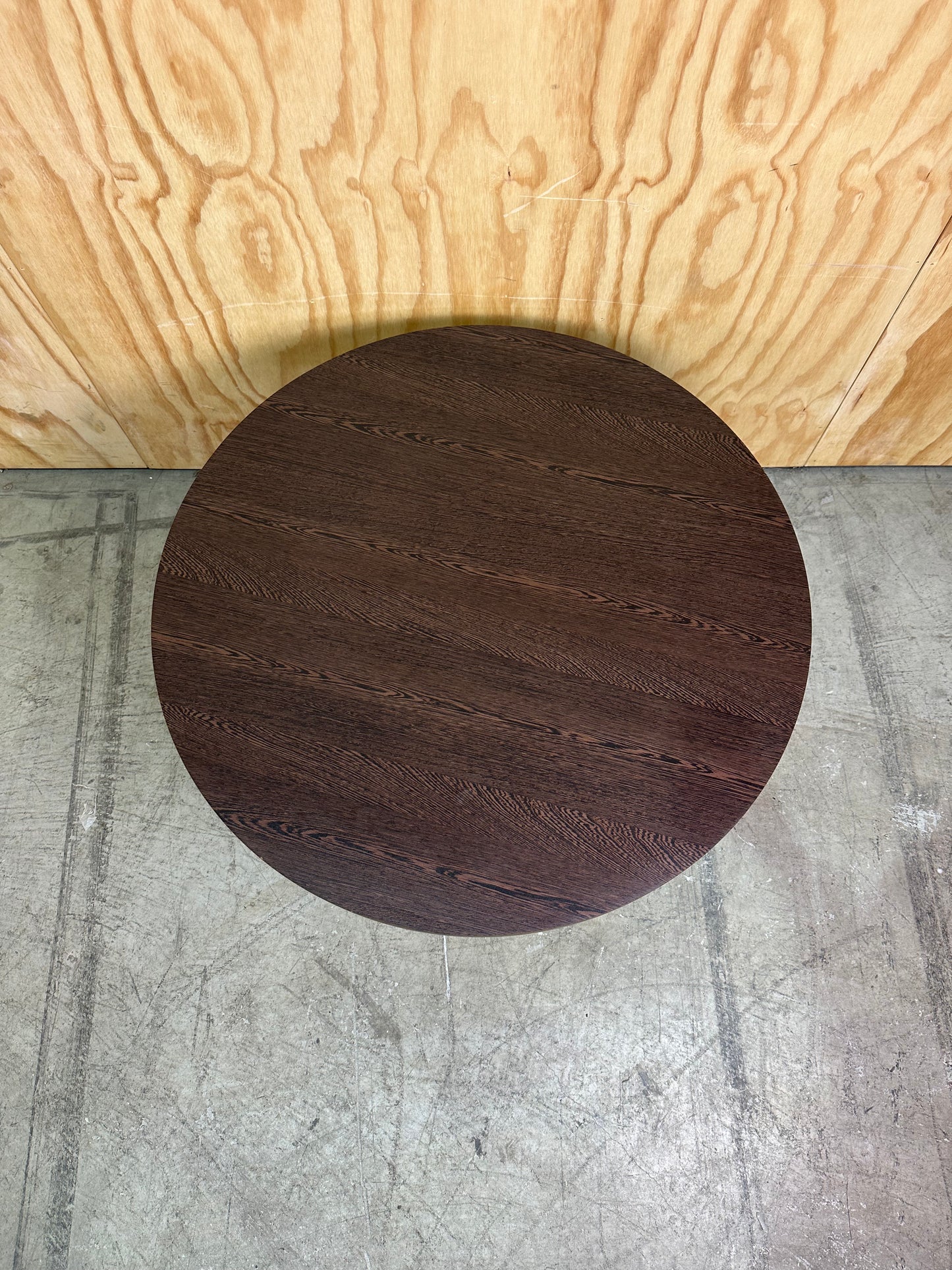 Dark Timber Coffee Table on Chrome Tri-Legs