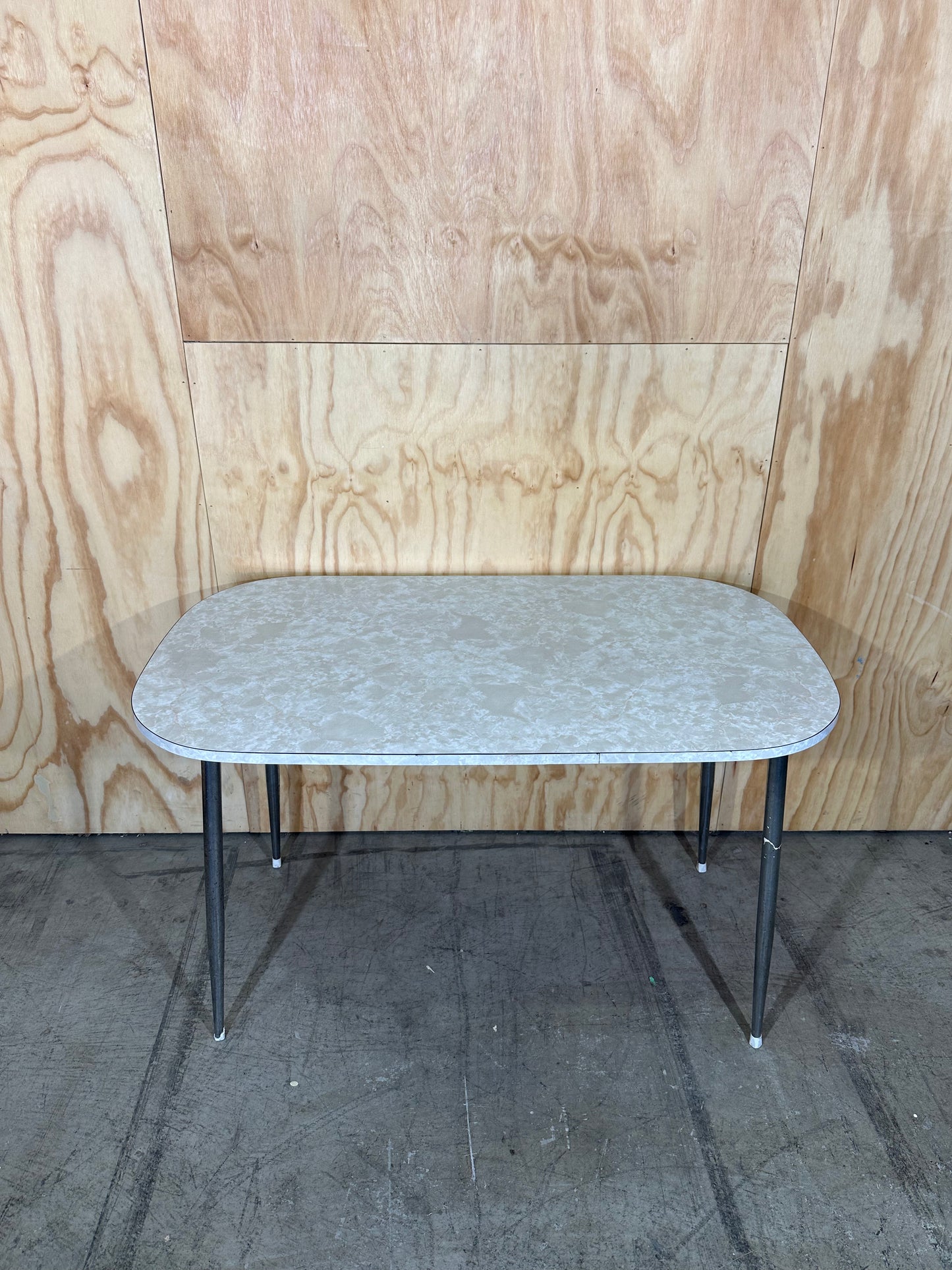 Vintage Pearl Veneer Table on Chrome Legs