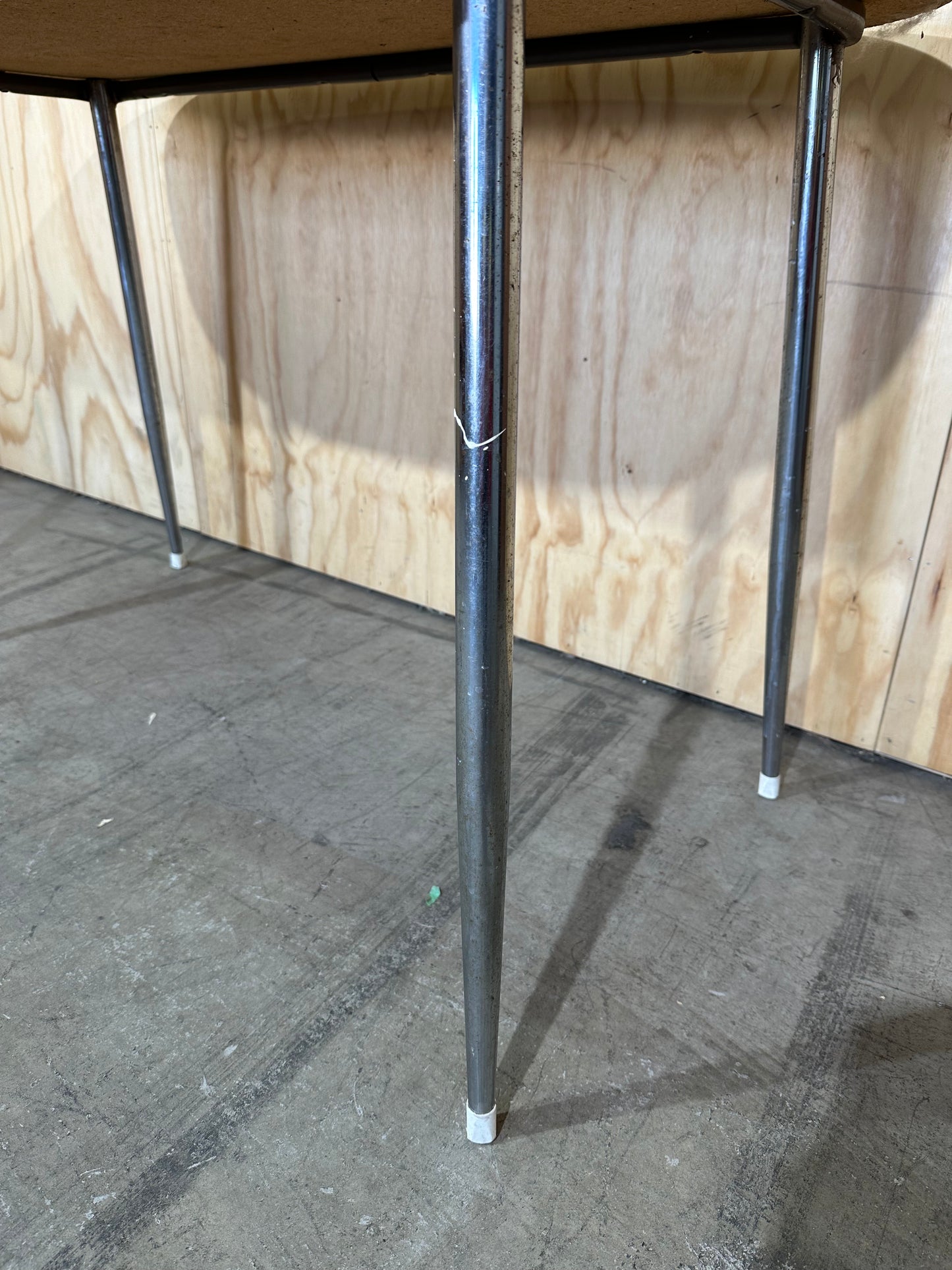 Vintage Pearl Veneer Table on Chrome Legs