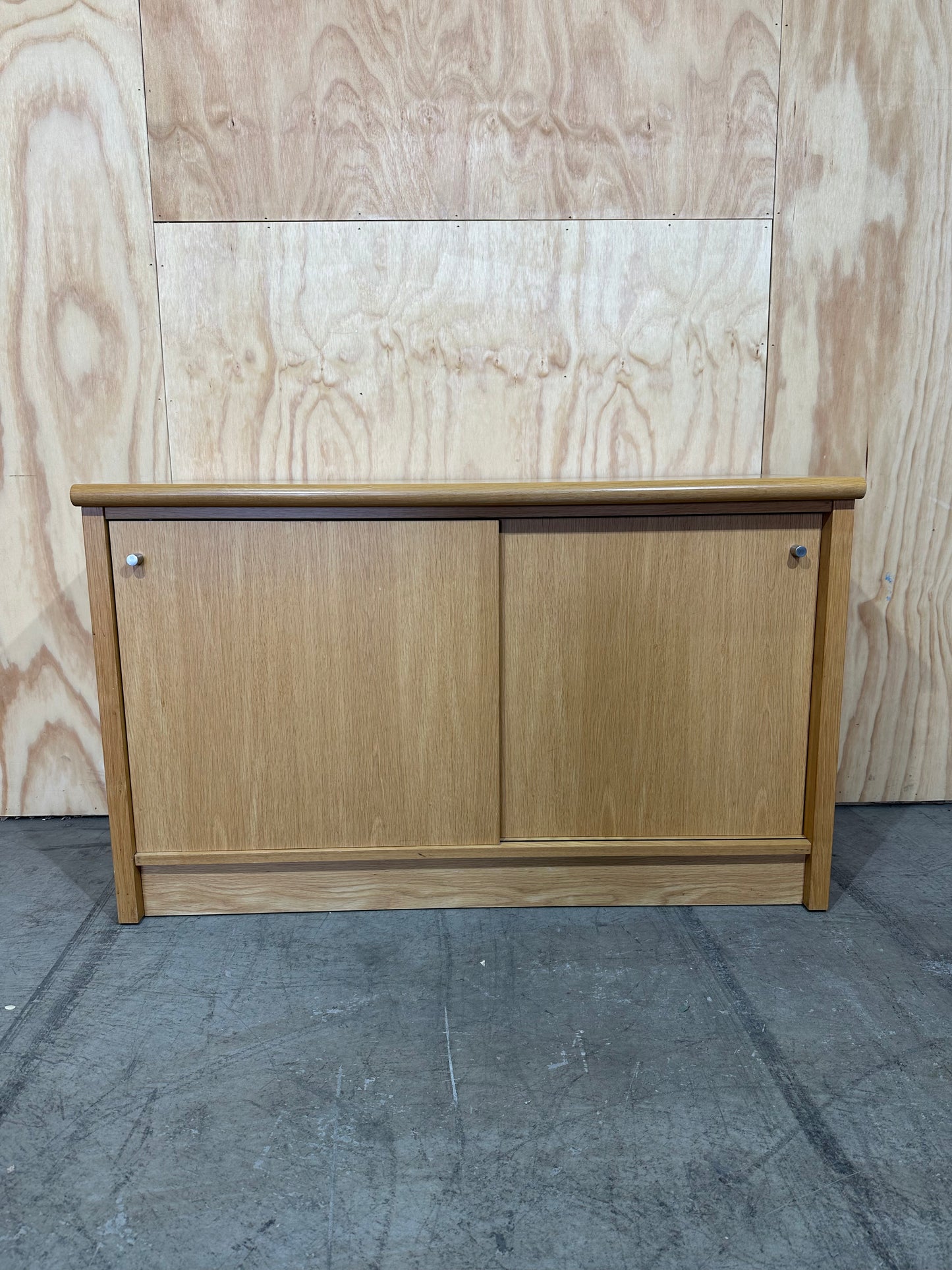 Timber Veneer Credenza with Sliding Doors