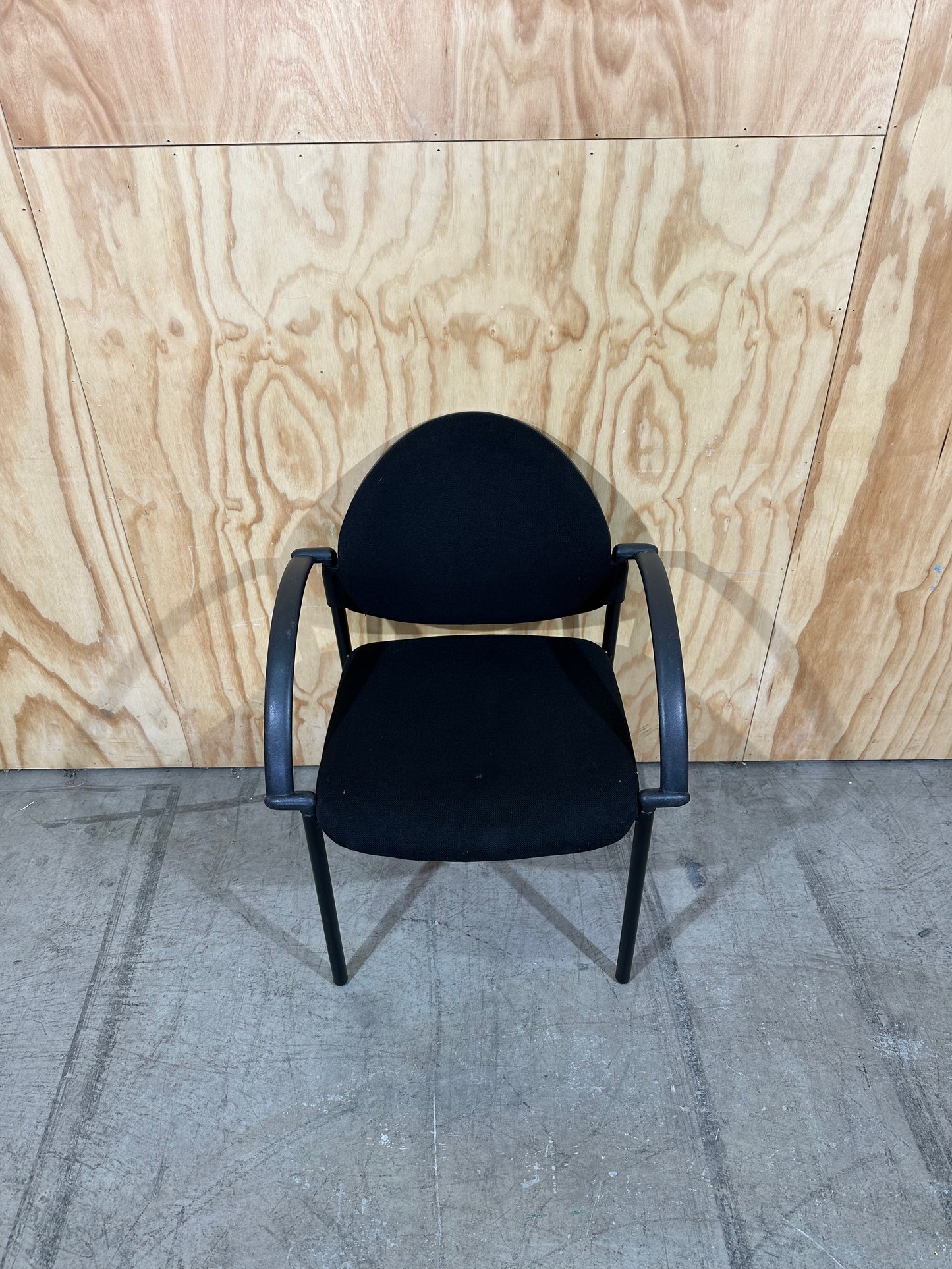 Black fabric waiting room chair