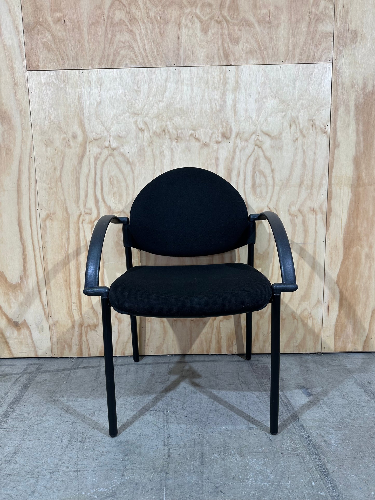 Black fabric waiting room chair