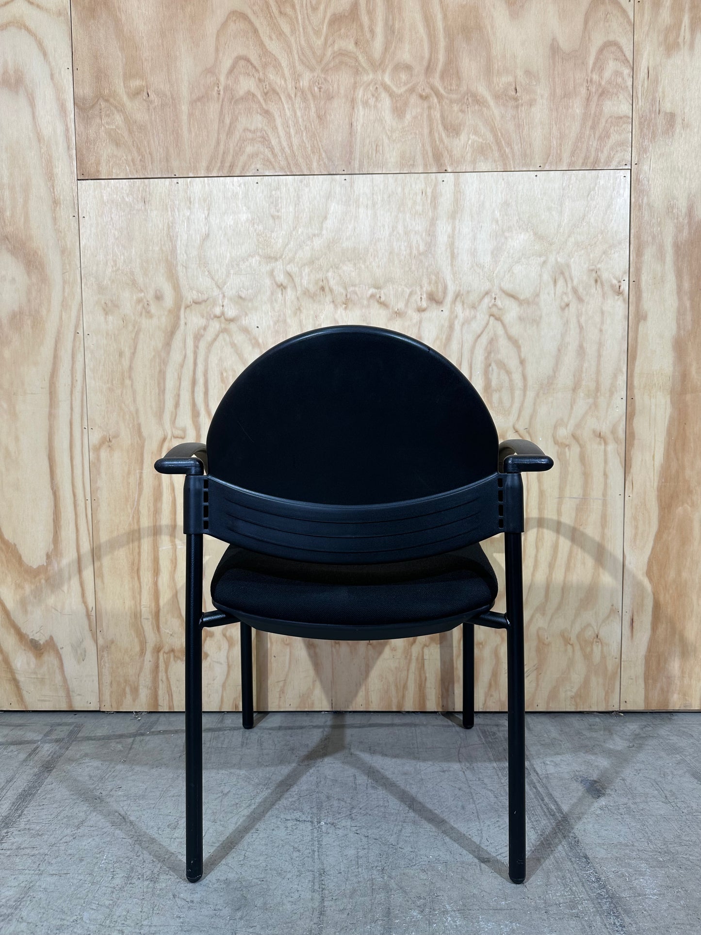Black fabric waiting room chair