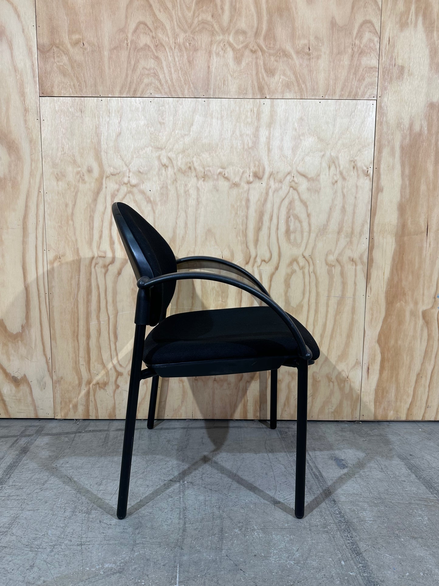 Black fabric waiting room chair