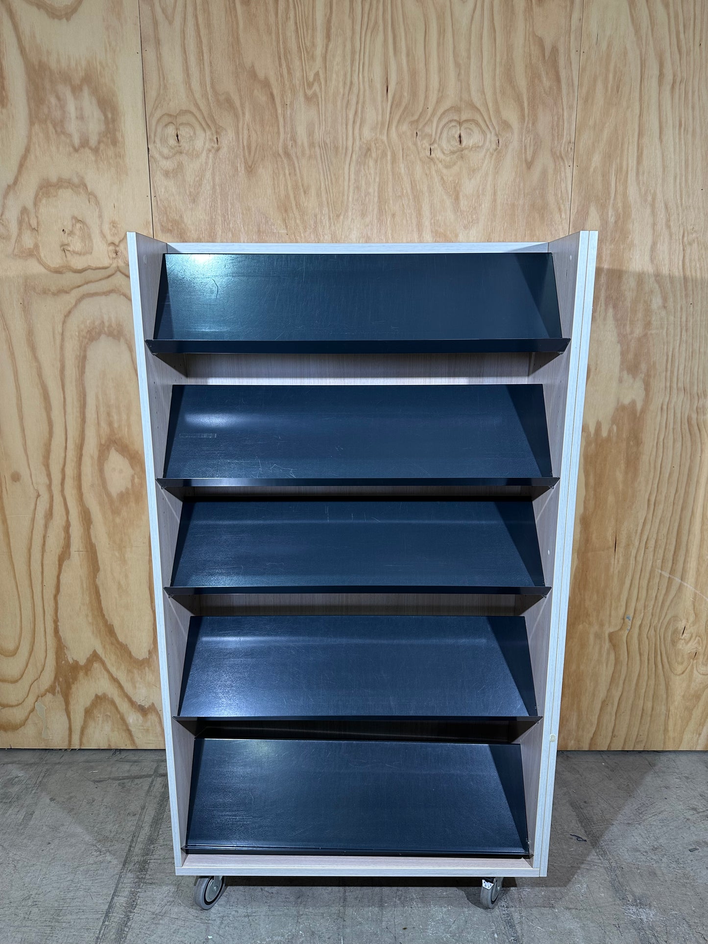Beech Veneer Bookshelf on Castors