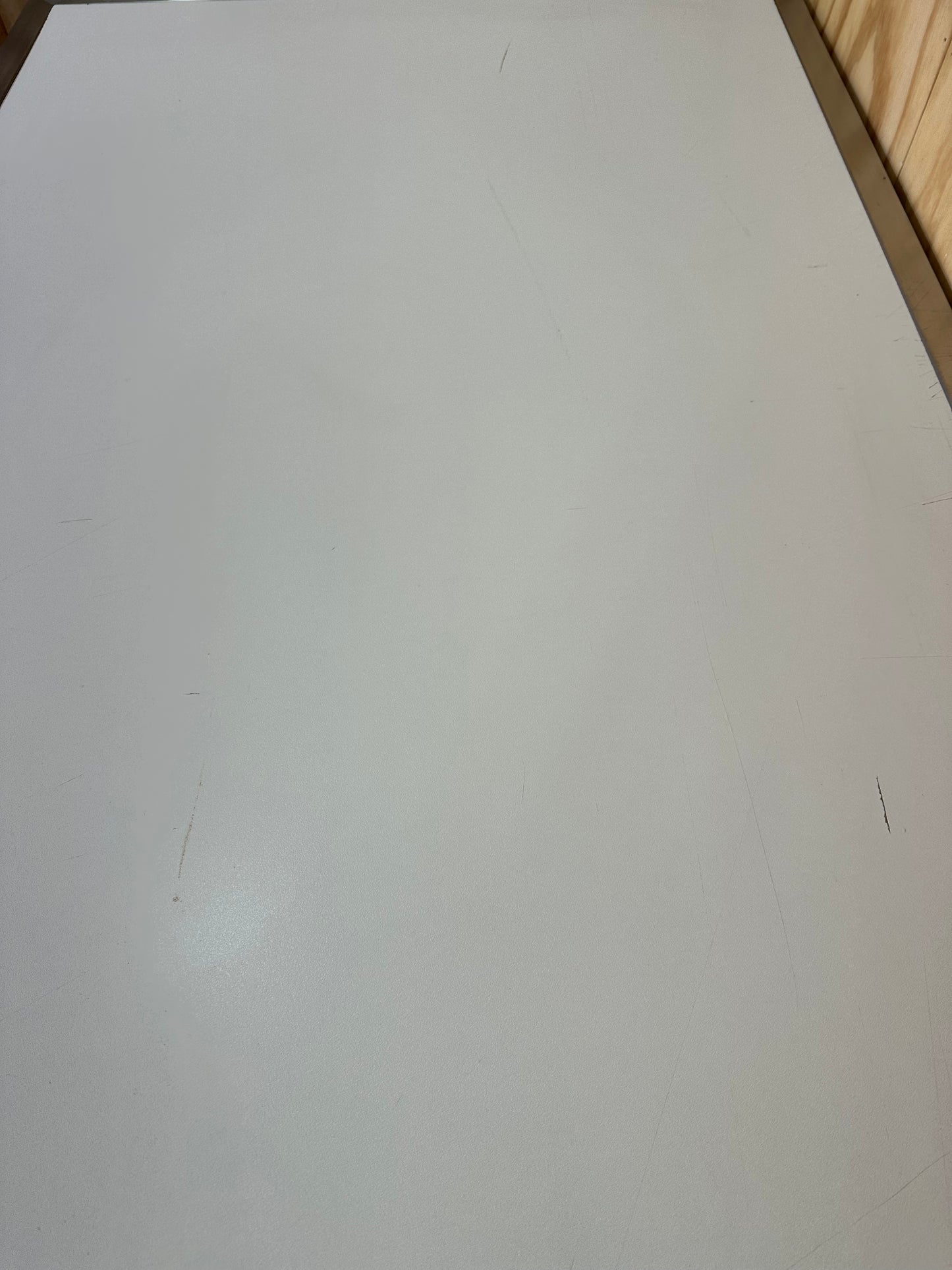 White high table with chrome frame