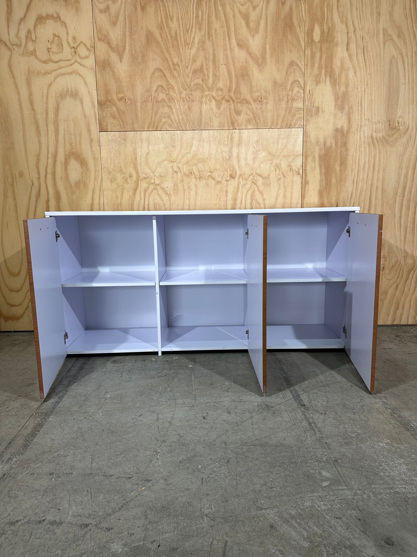 Office storage cabinet in gloss/wood veneer