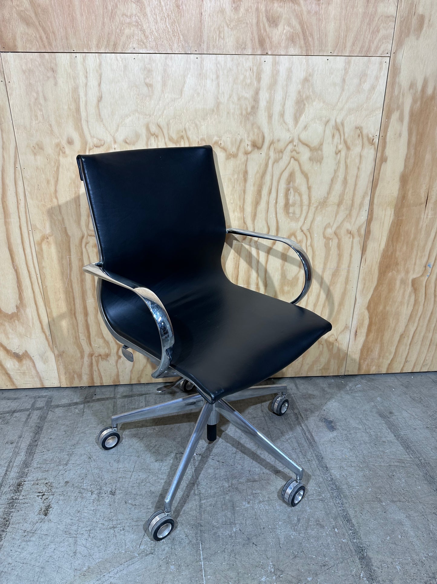 Black leather office chair