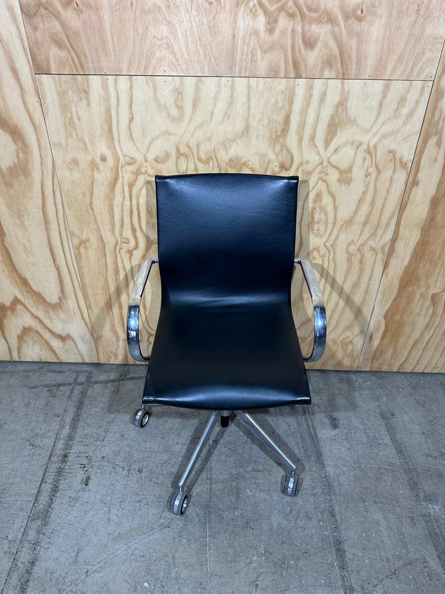 Black leather office chair