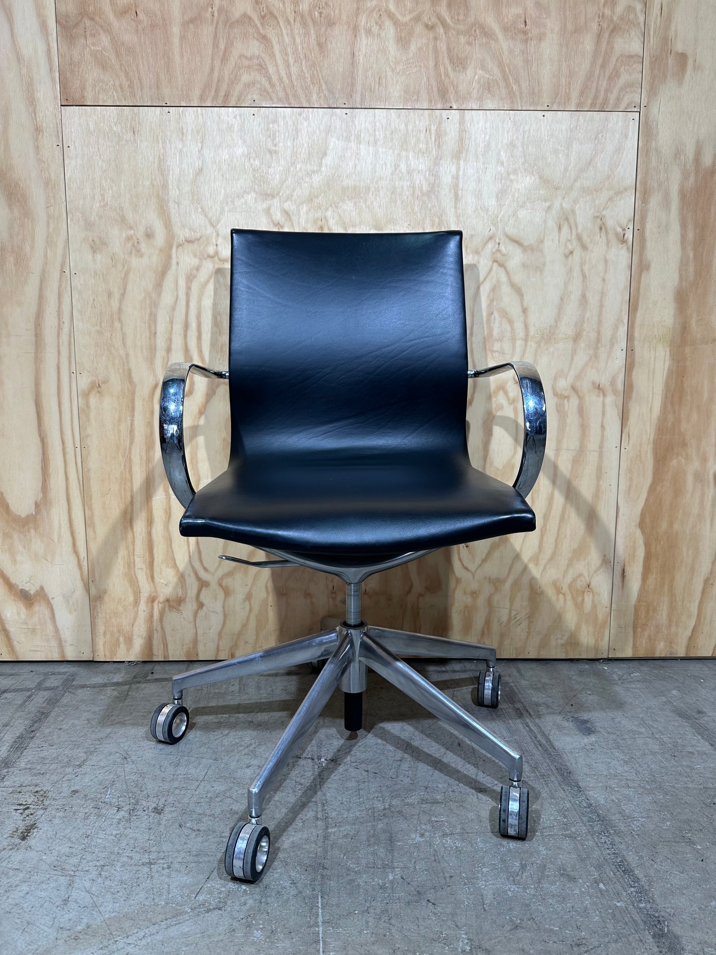 Black leather office chair