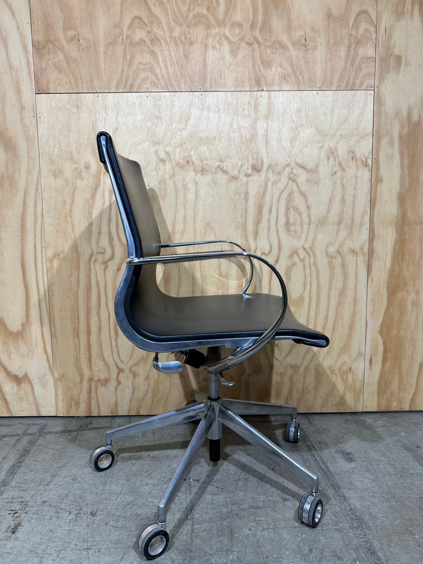 Black leather office chair