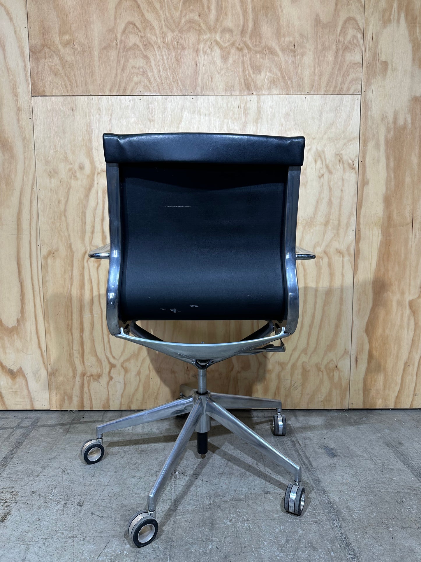 Black leather office chair
