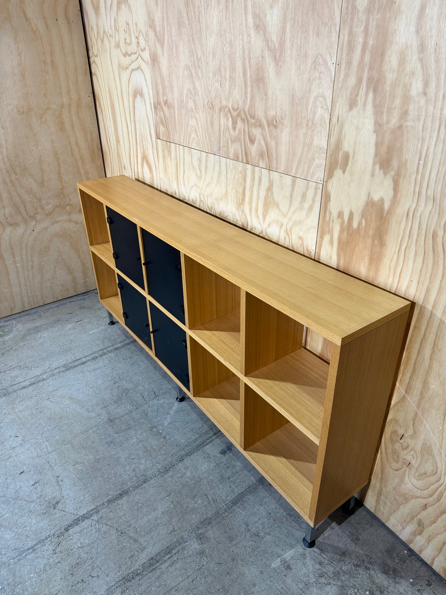 Narrow sideboard with cubed storage