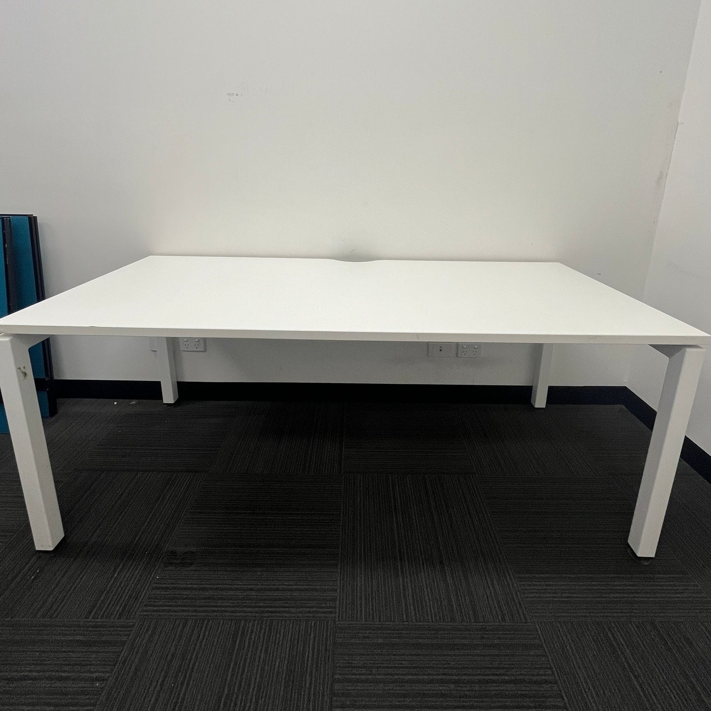 Fixed height desk with cable management