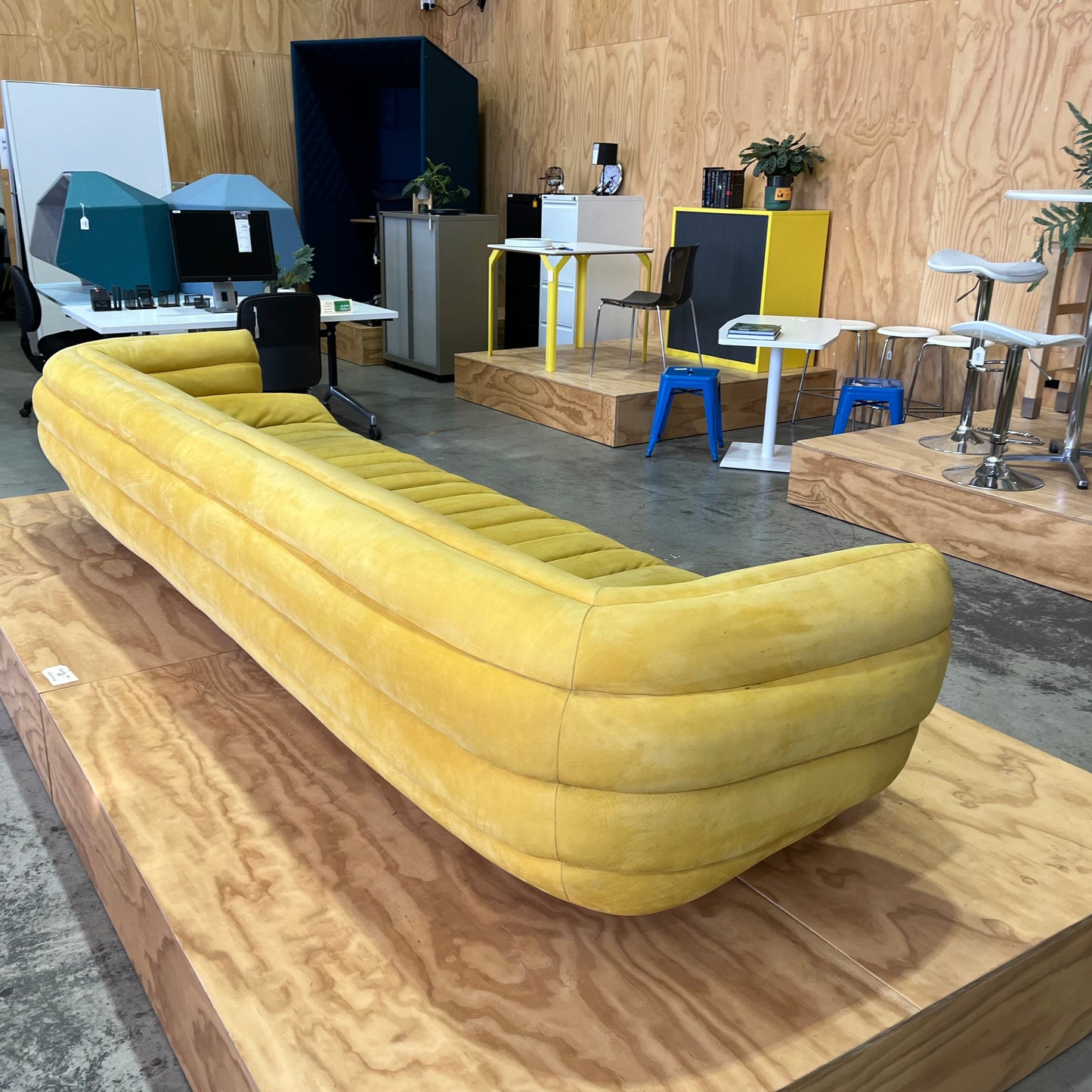 Baxter Tactile Yellow Leather Sofa