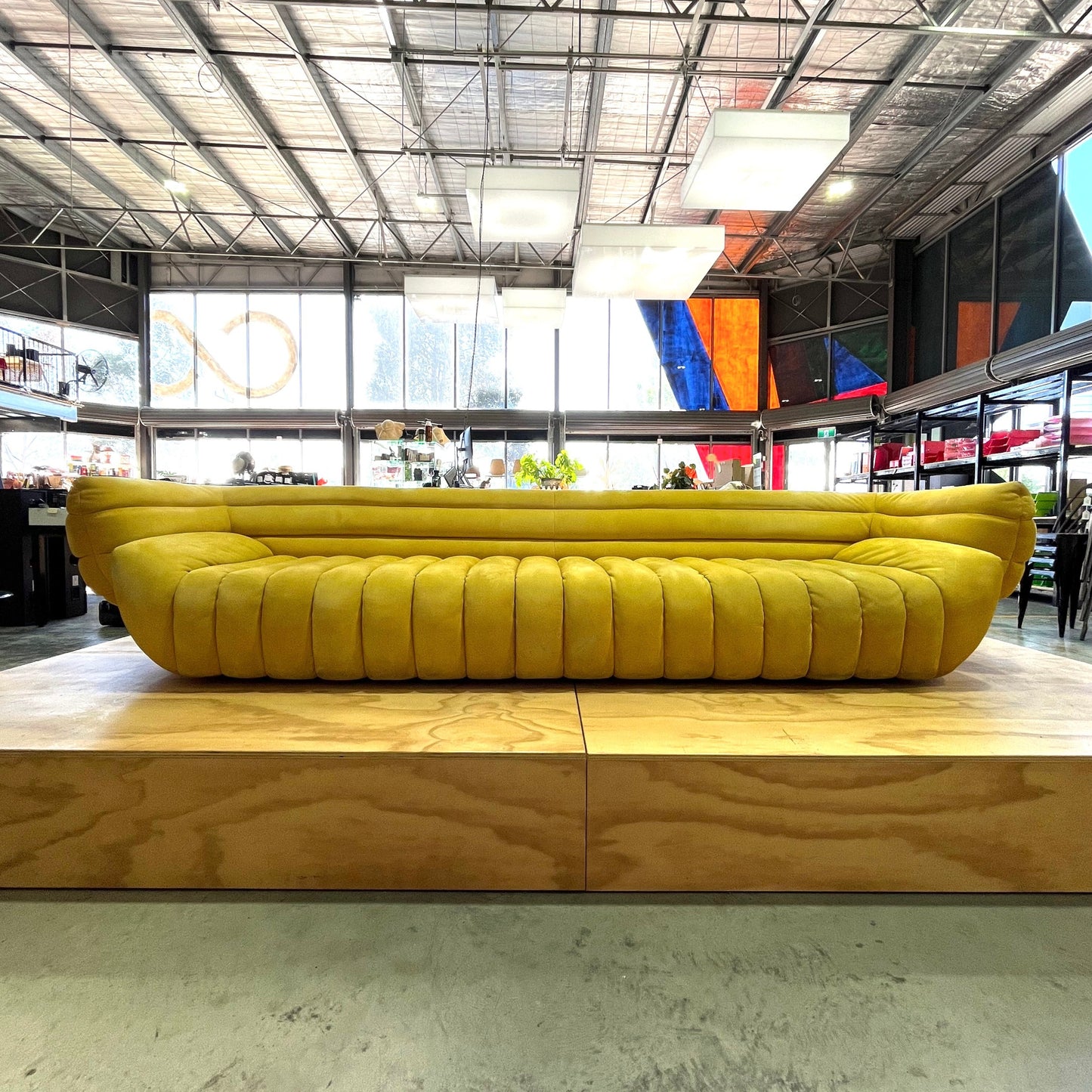 Baxter Tactile Yellow Leather Sofa