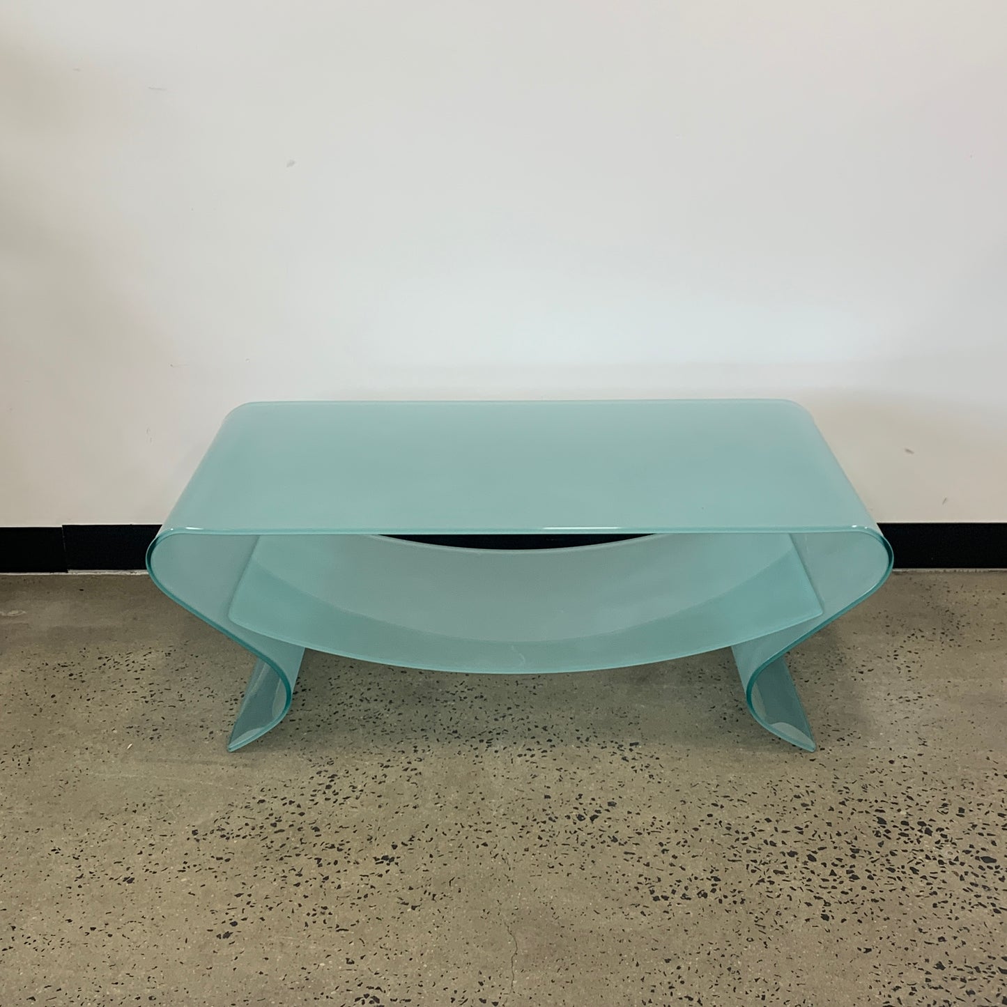 Glass Coffee Table with Curved Glass Shelf Insert
