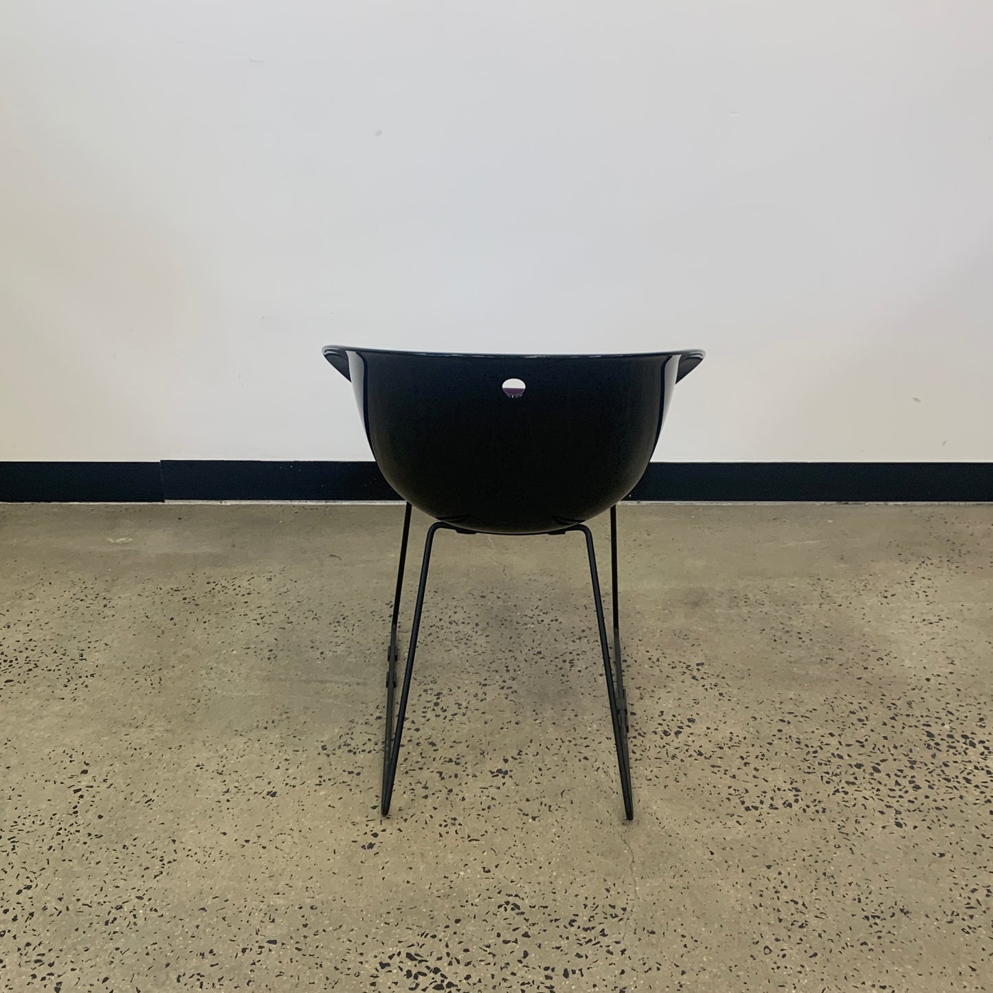 Plastic Black Tub Chair Purple Seat (Pedrali Gliss Replica)