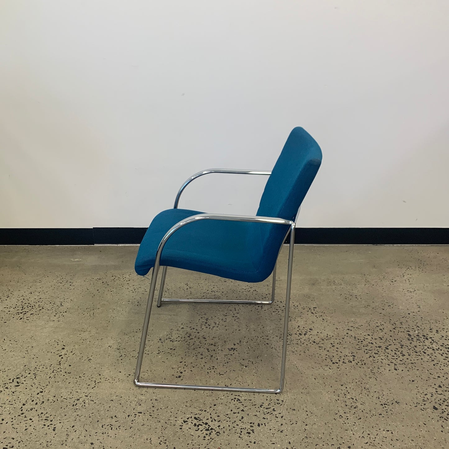 Turquoise Chrome Armchair Visitor Sled Base