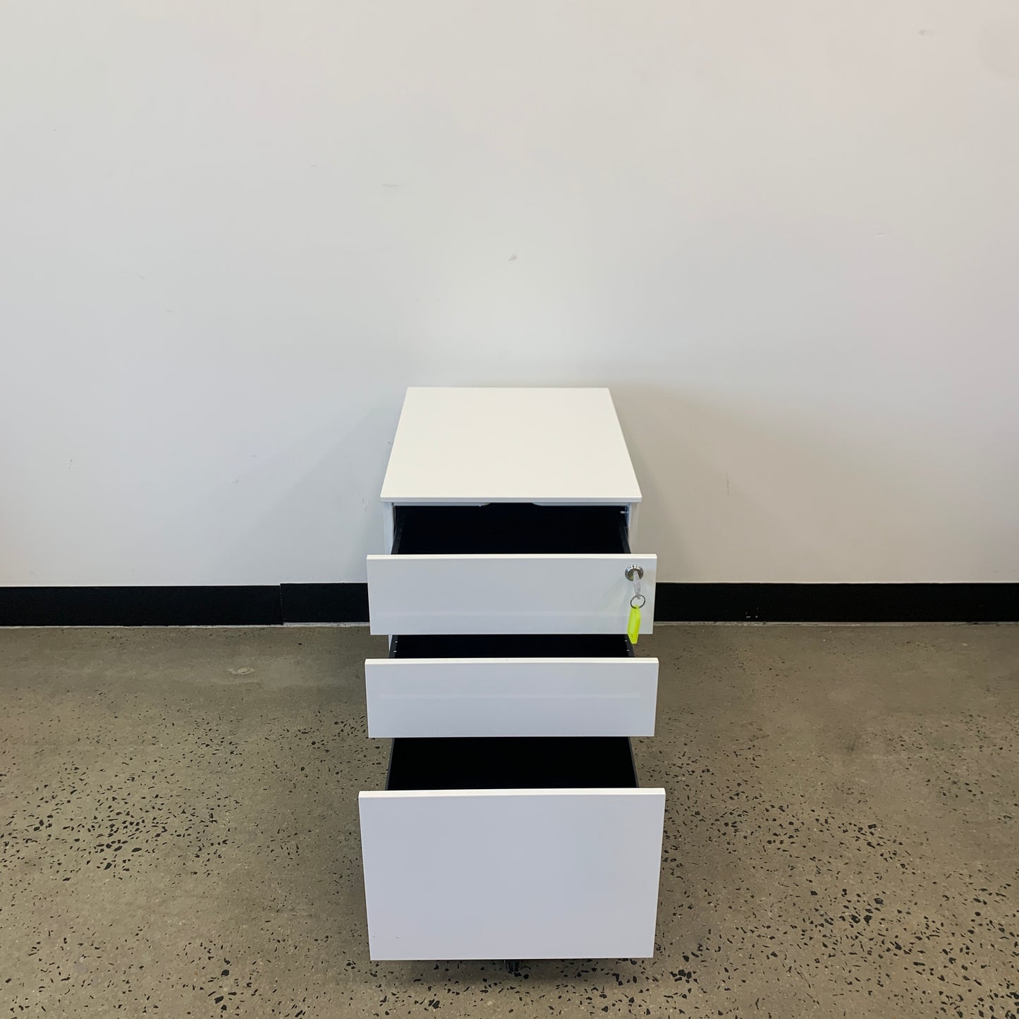Pedestal Metal White Filing Cabinet