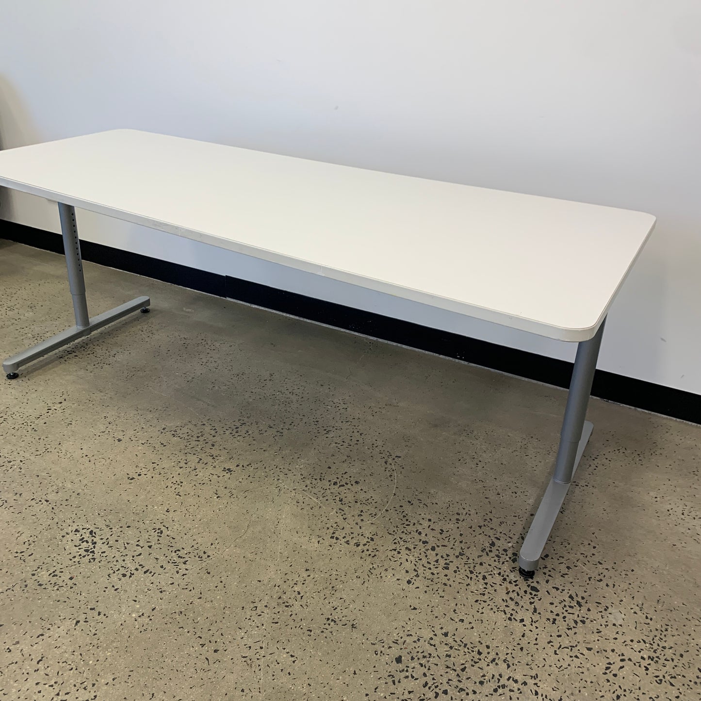 Height Adjustable White Desk