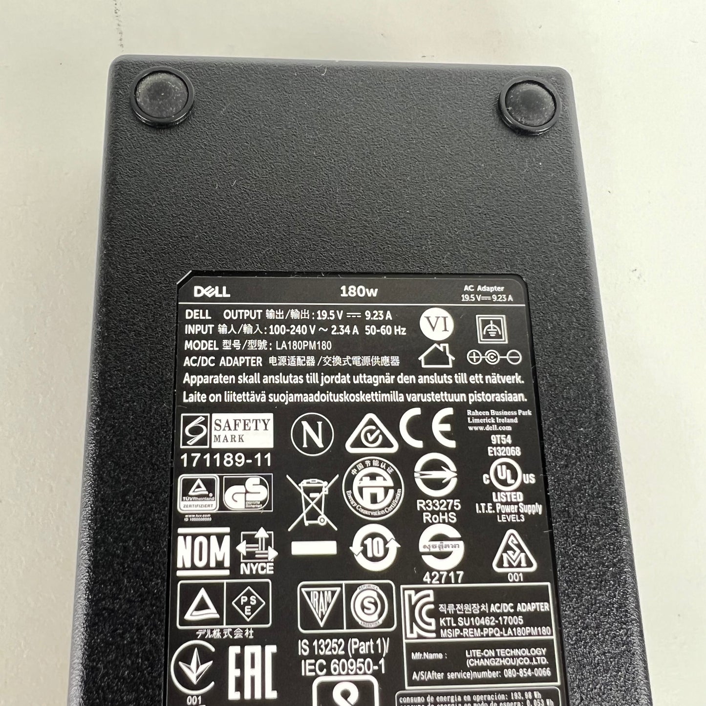 Dell Laptop / Expansion Dock Charger (genuine) 180W 19.5V 9.23A AC