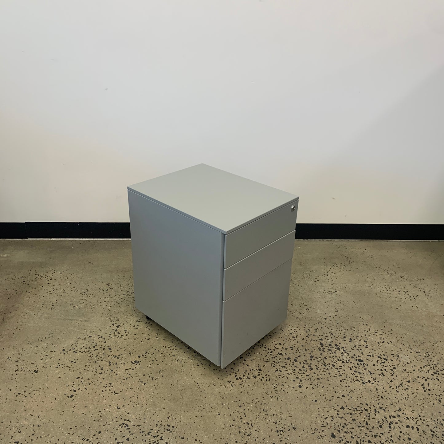 Grey Pedestal on Wheels