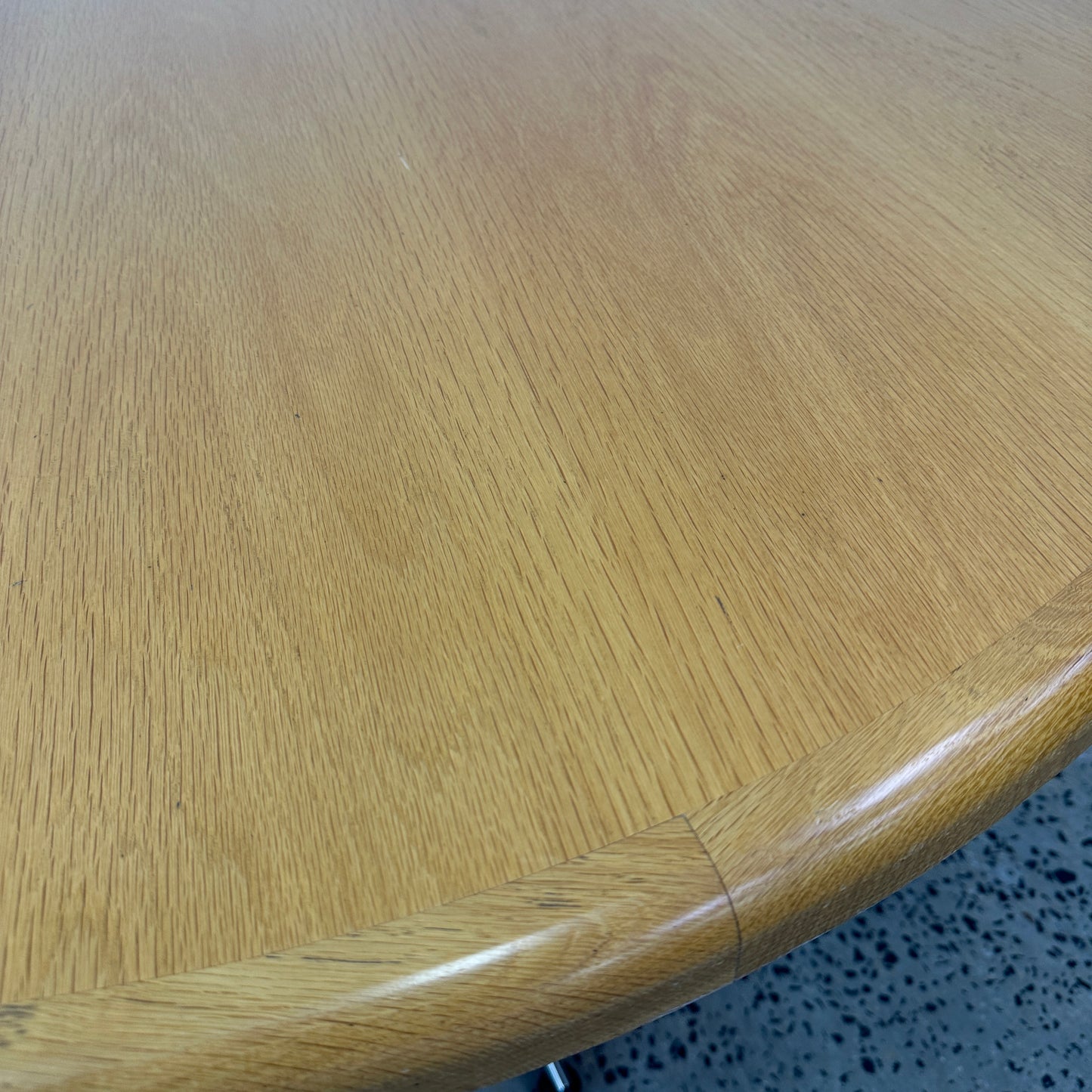Round Meeting Table Wooden with Chrome Base