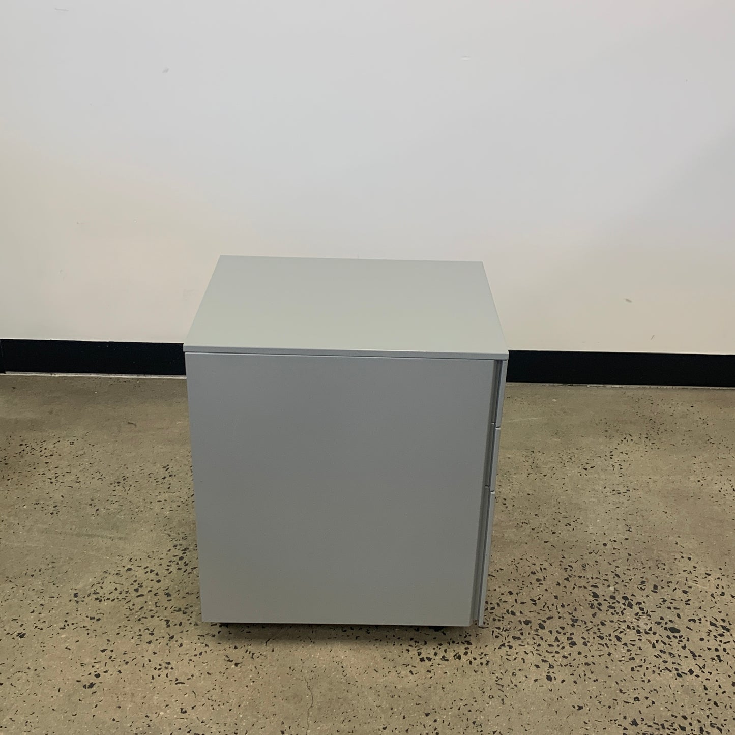Grey Pedestal on Wheels