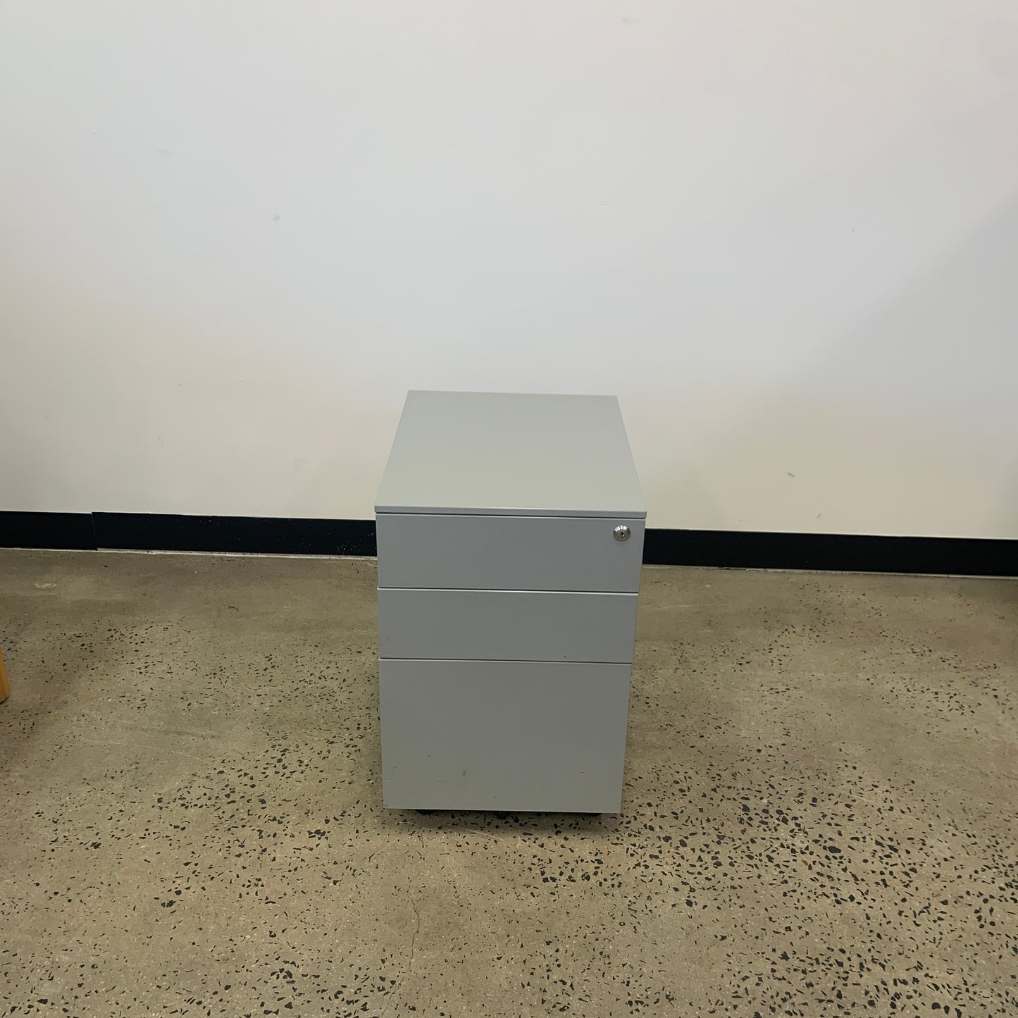 Grey Pedestal on Wheels