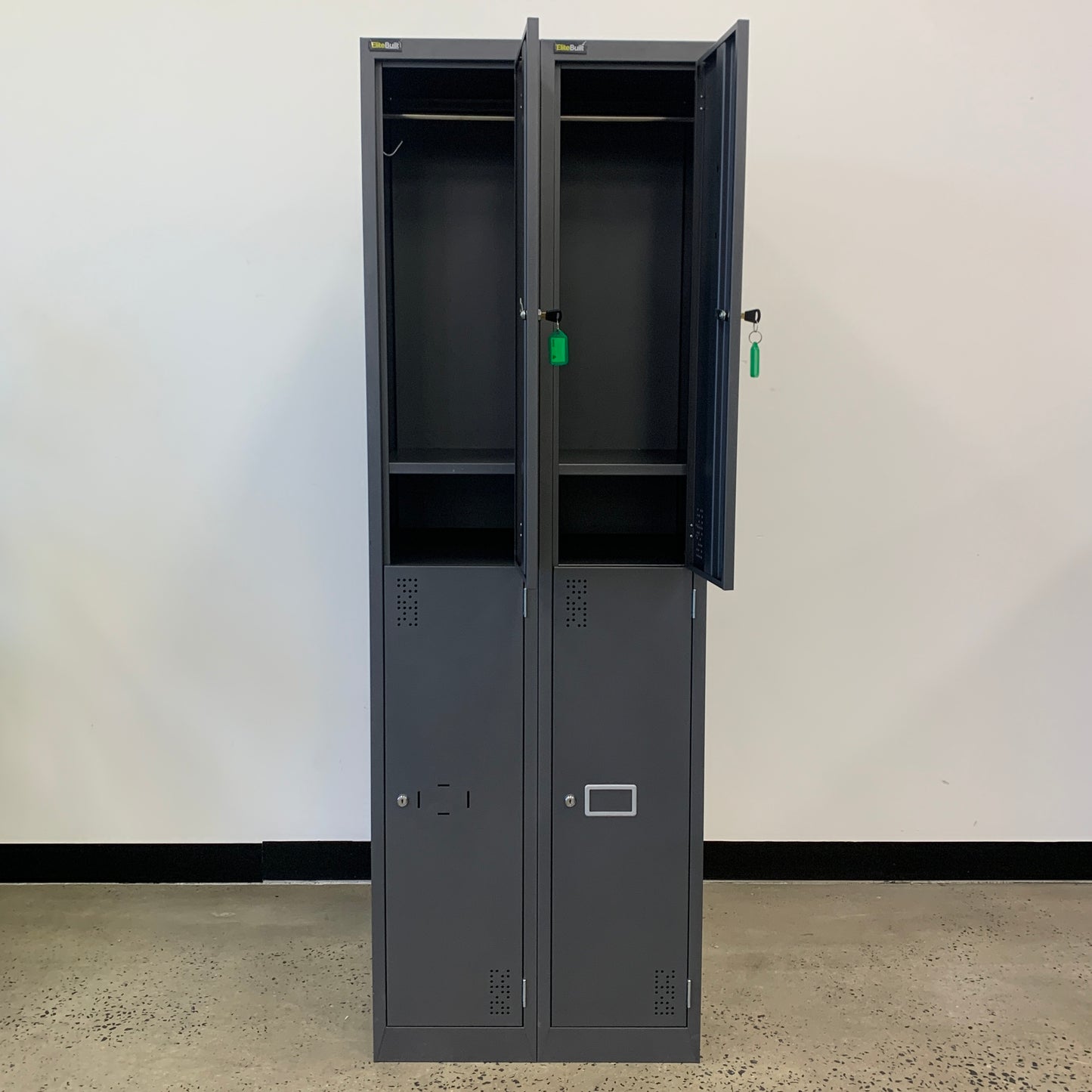 EliteBuilt Locker Double Bay Grey 4 Door