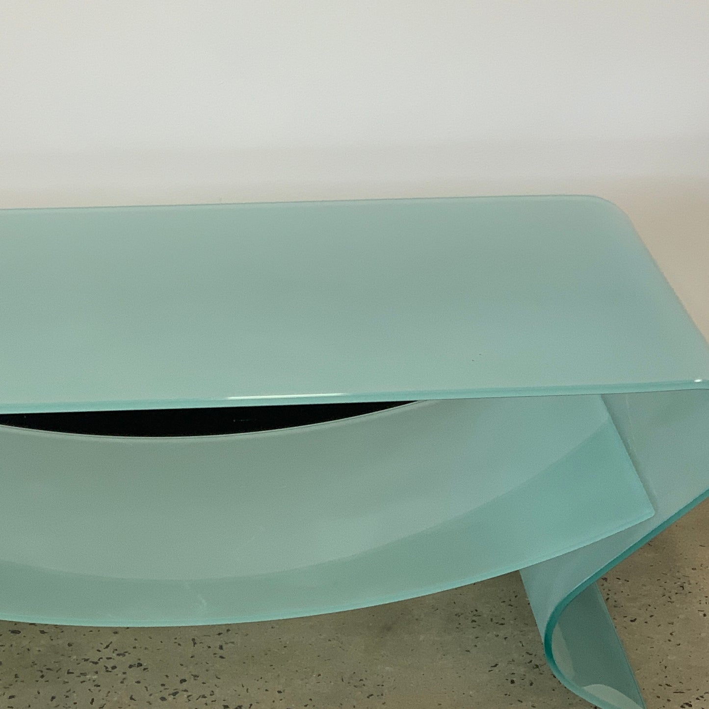 Glass Coffee Table with Curved Glass Shelf Insert