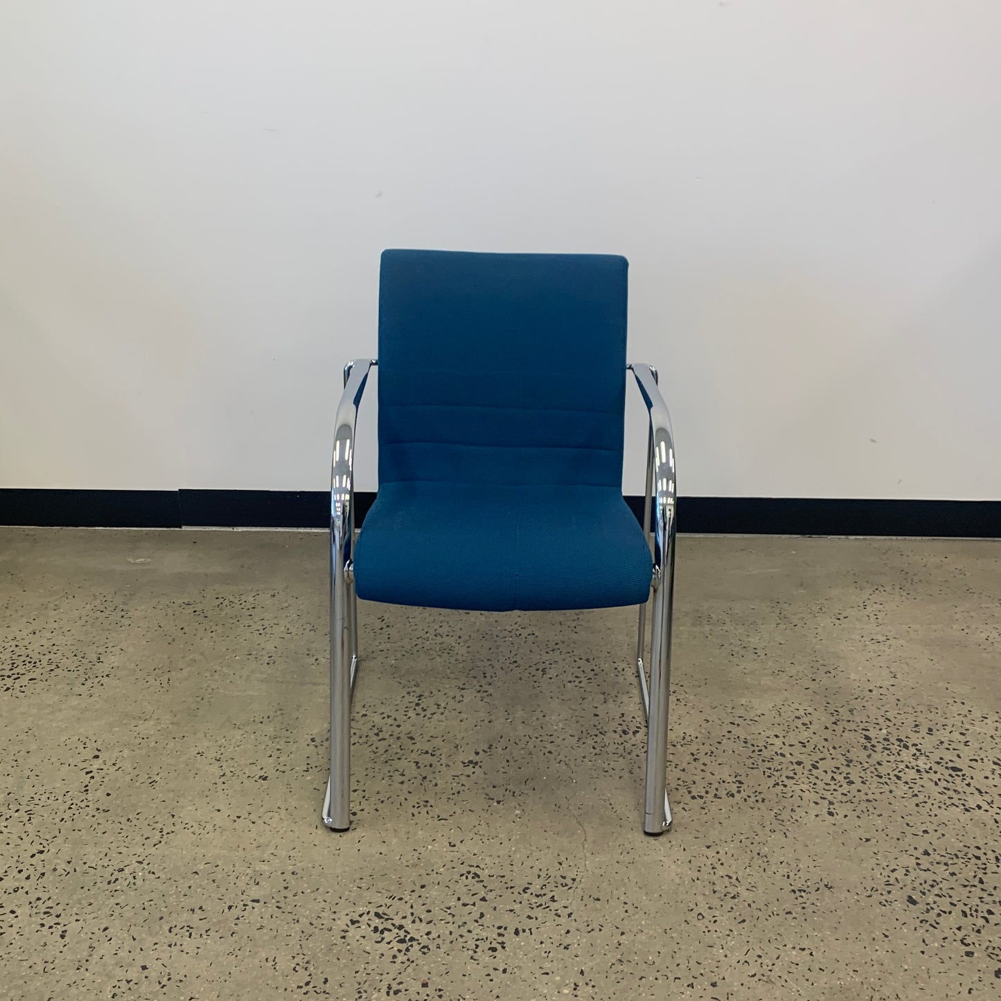 Turquoise Chrome Armchair Visitor Sled Base