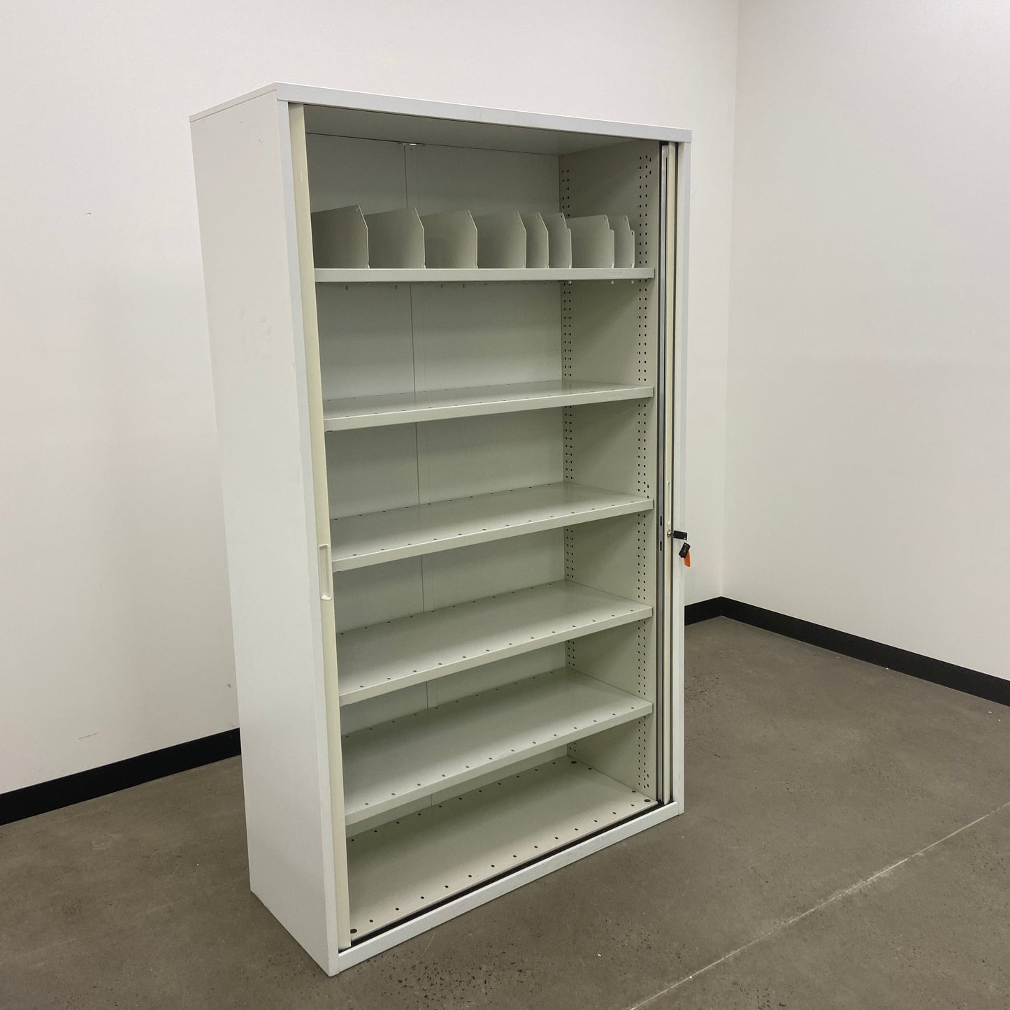 Dexion Tambour Cabinet White