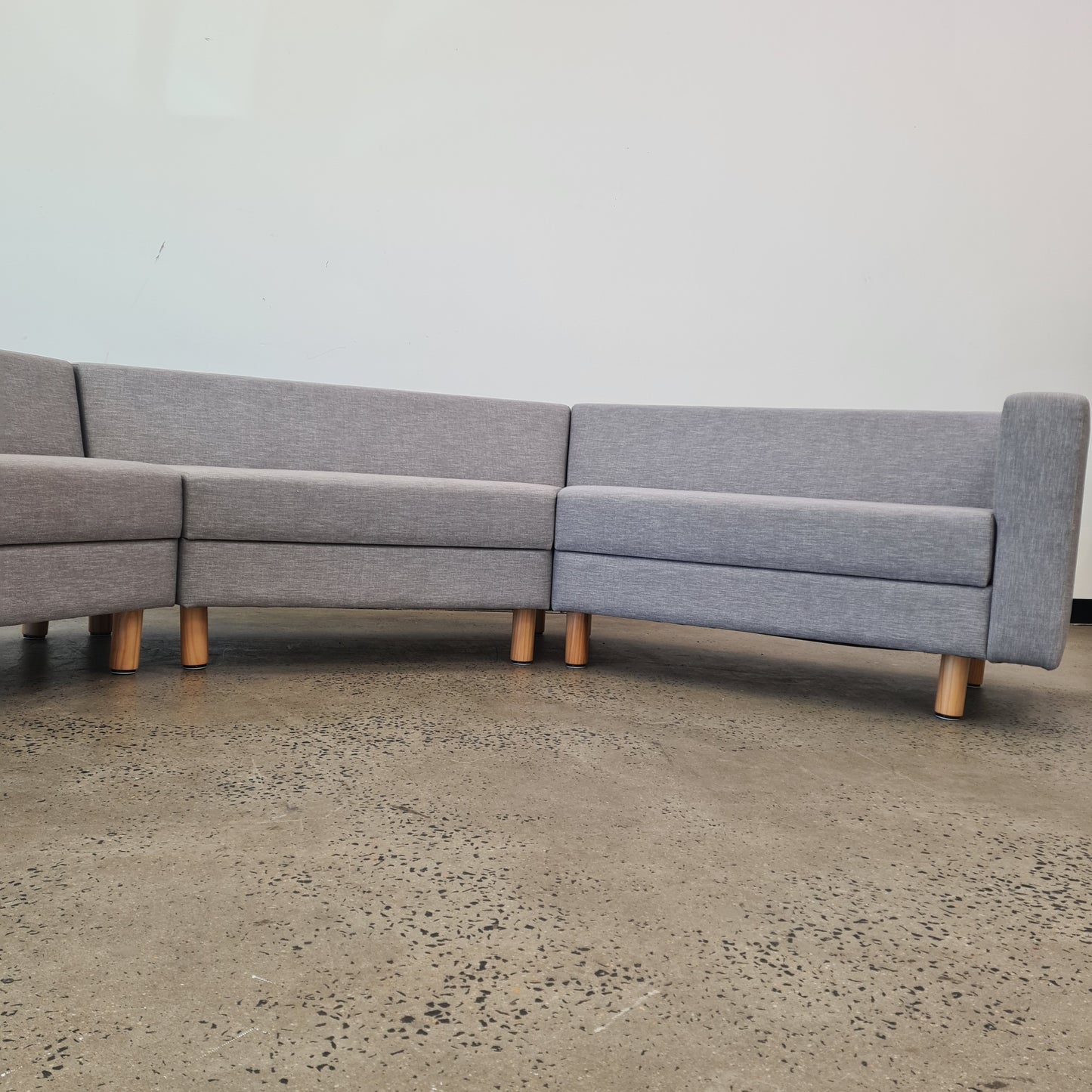 Three Part Modular Corner Couch Light Grey