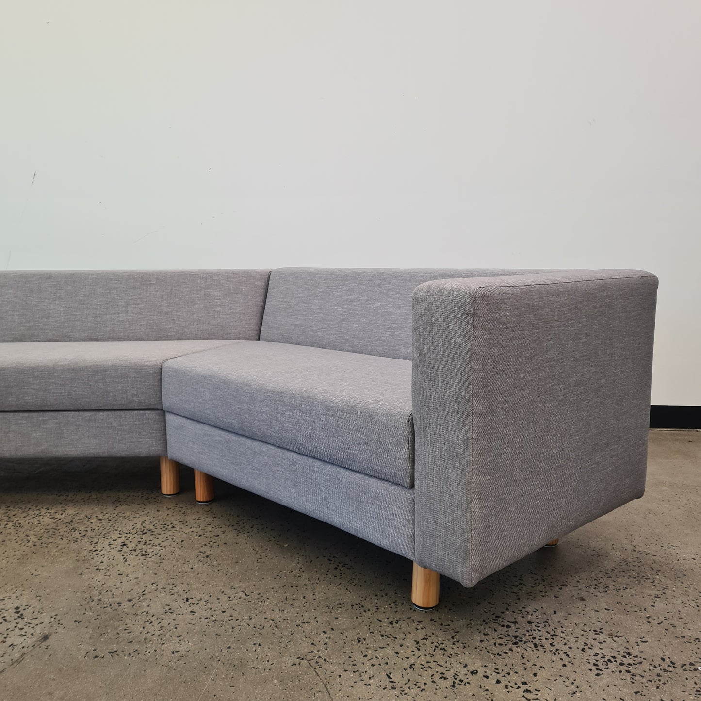 Three Part Modular Corner Couch Light Grey