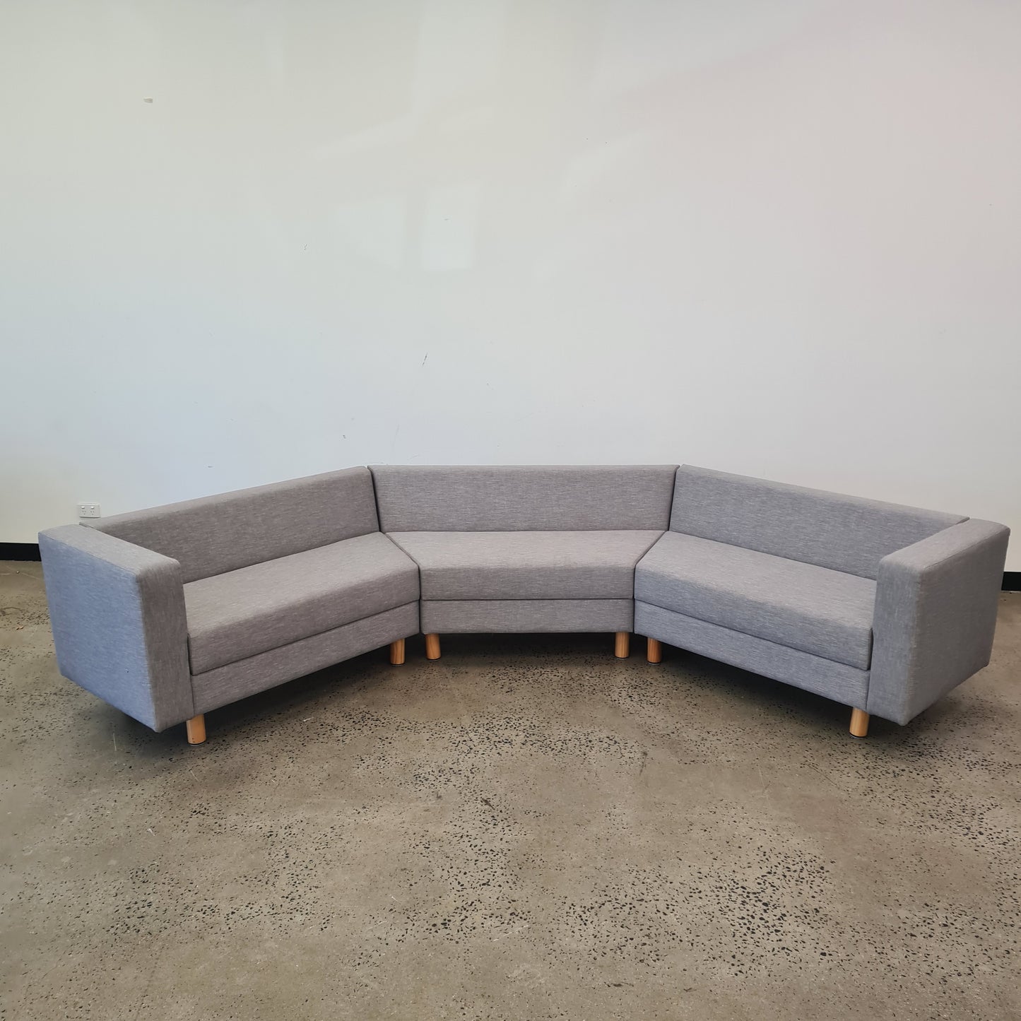 Three Part Modular Corner Couch Light Grey
