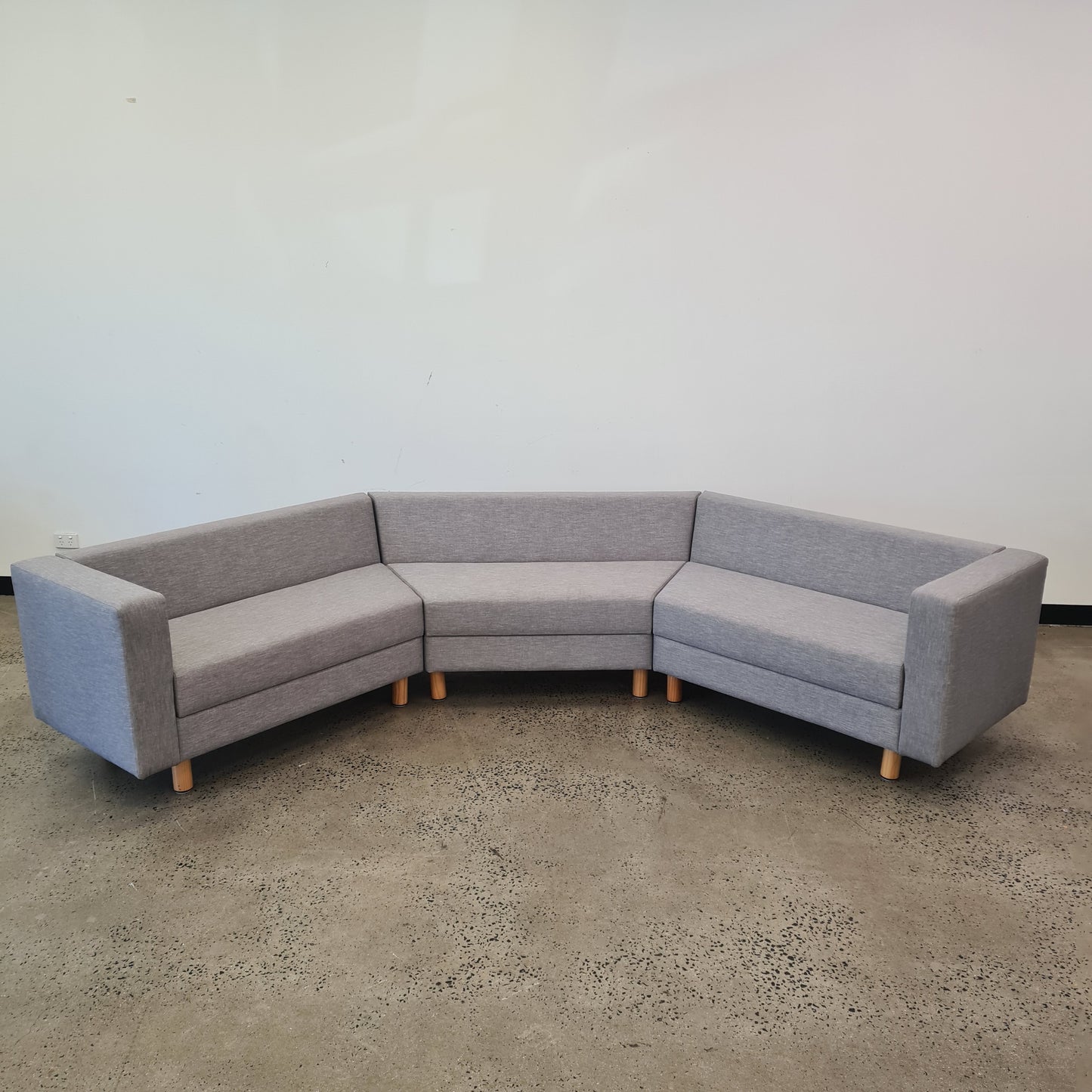 Three Part Modular Corner Couch Light Grey