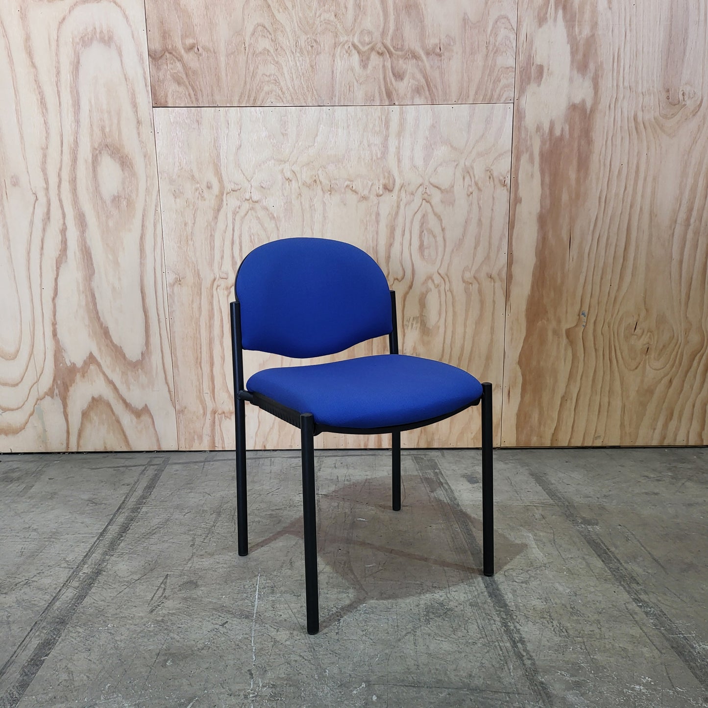 Waiting Room Chair with Blue Upholstery