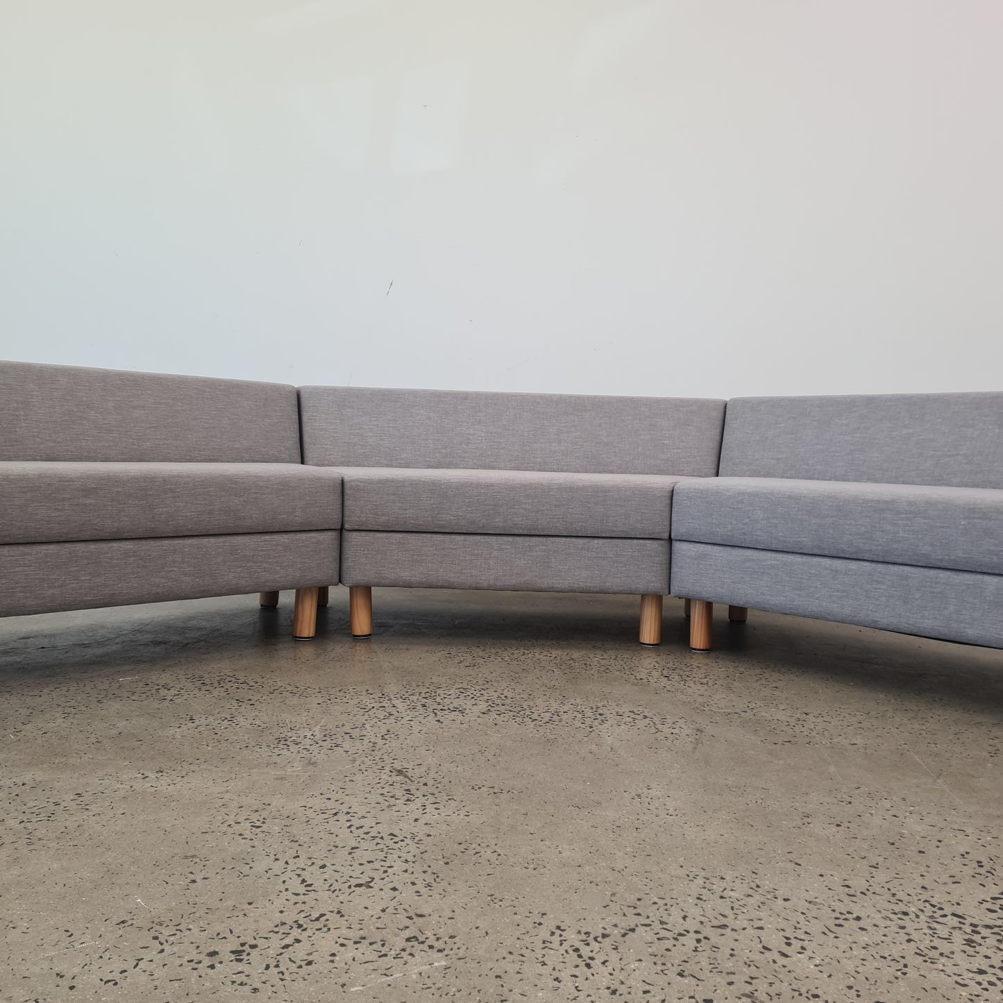 Three Part Modular Corner Couch Light Grey