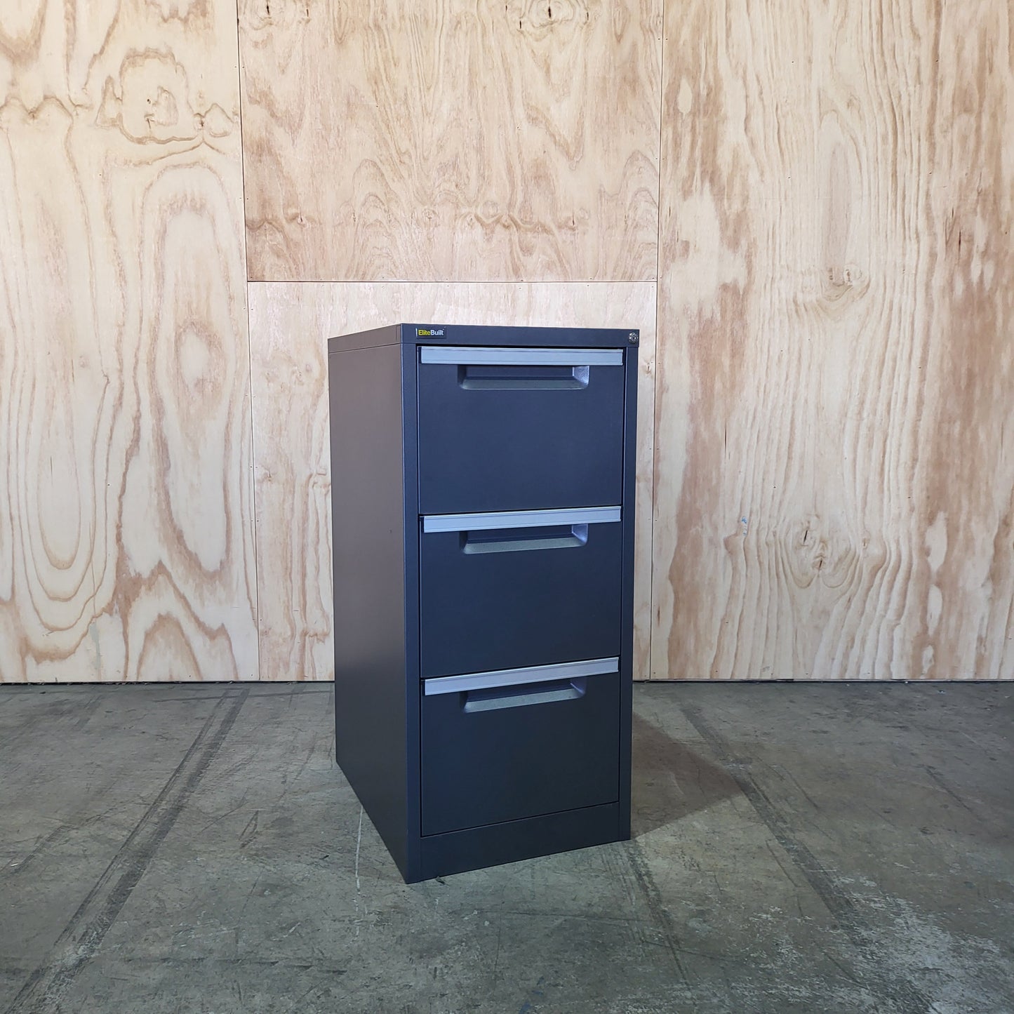 EliteBuilt 3 Drawer Cabinet Charcoal