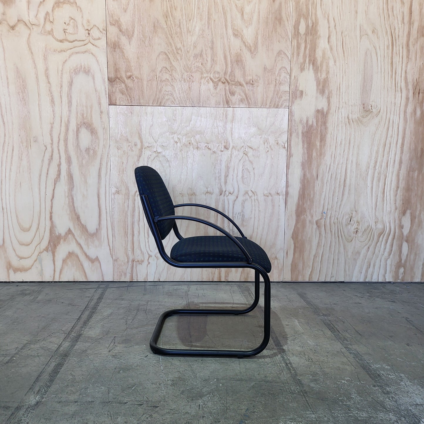 Upholstered Visitor Chair patterned in Navy Blue
