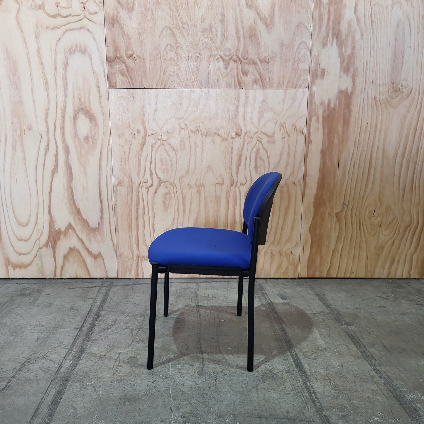 Waiting Room Chair with Blue Upholstery