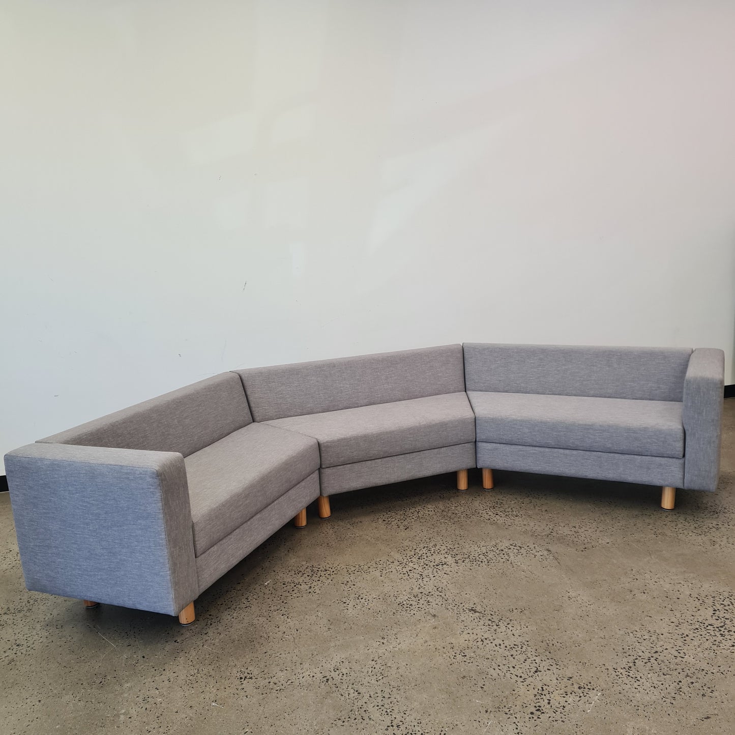 Three Part Modular Corner Couch Light Grey