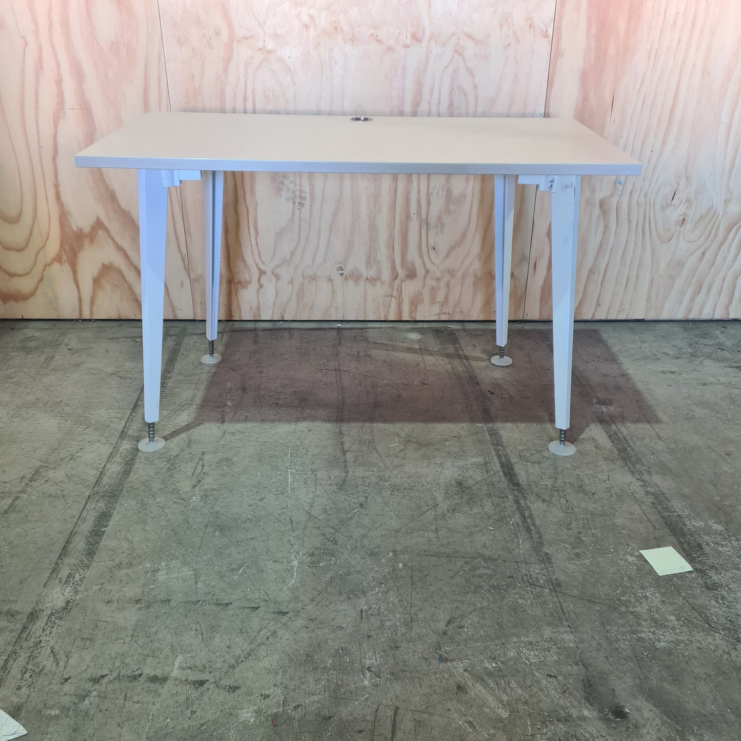 Small Desk with Cable Management in Ash Wood Veneer