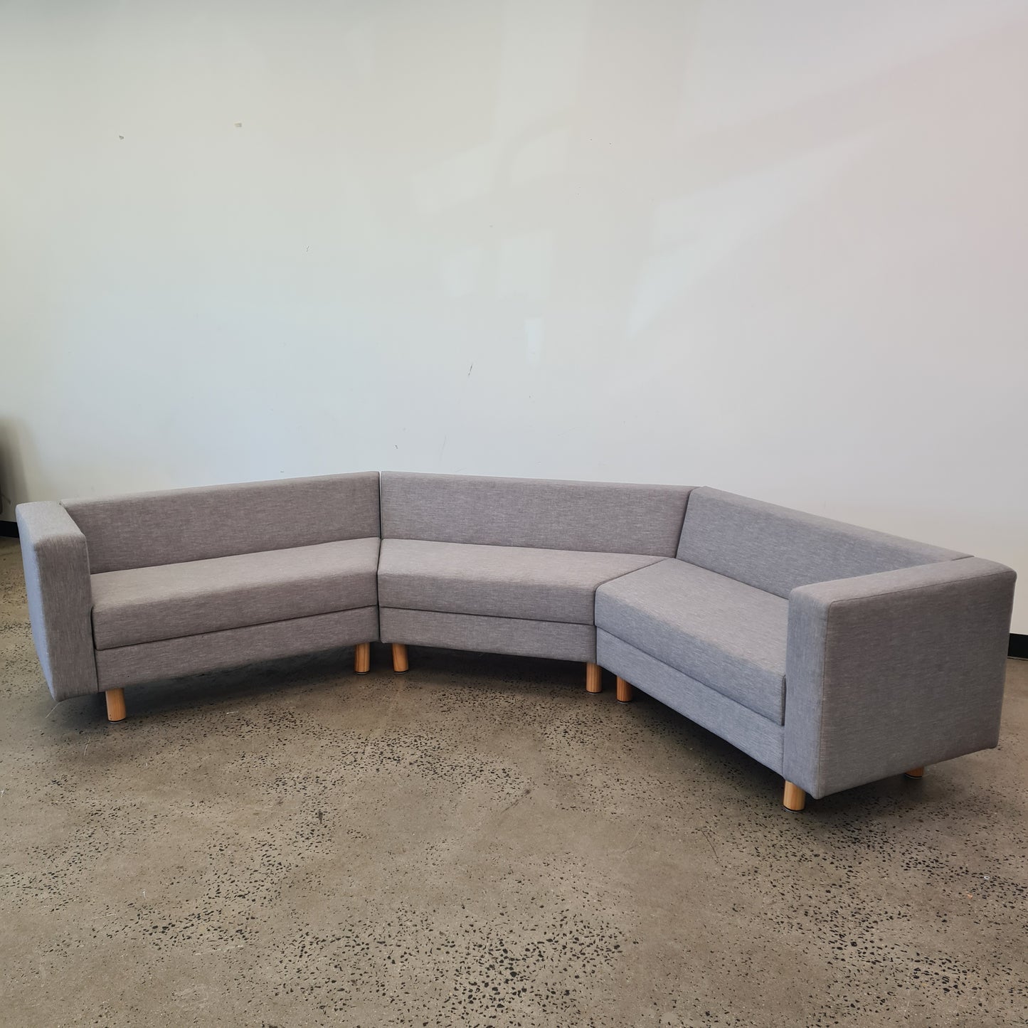 Three Part Modular Corner Couch Light Grey