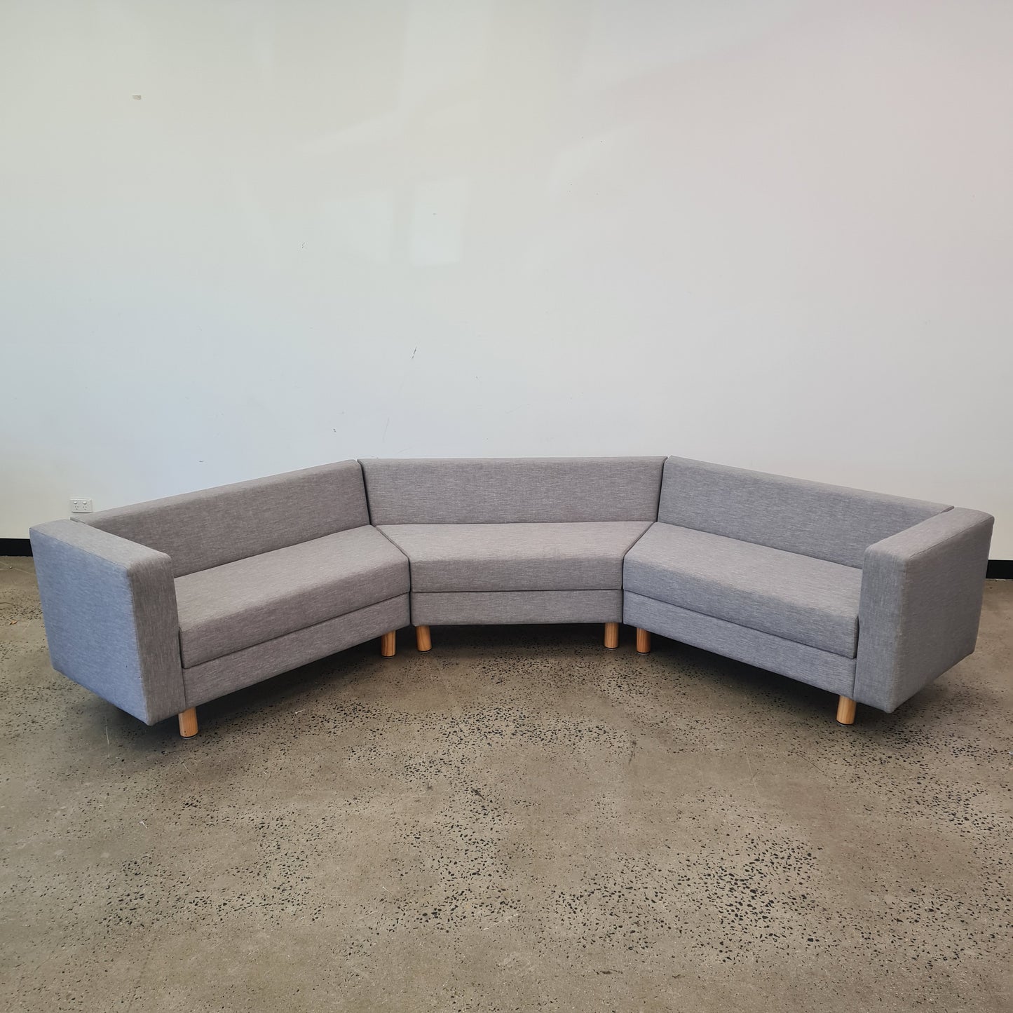 Three Part Modular Corner Couch Light Grey