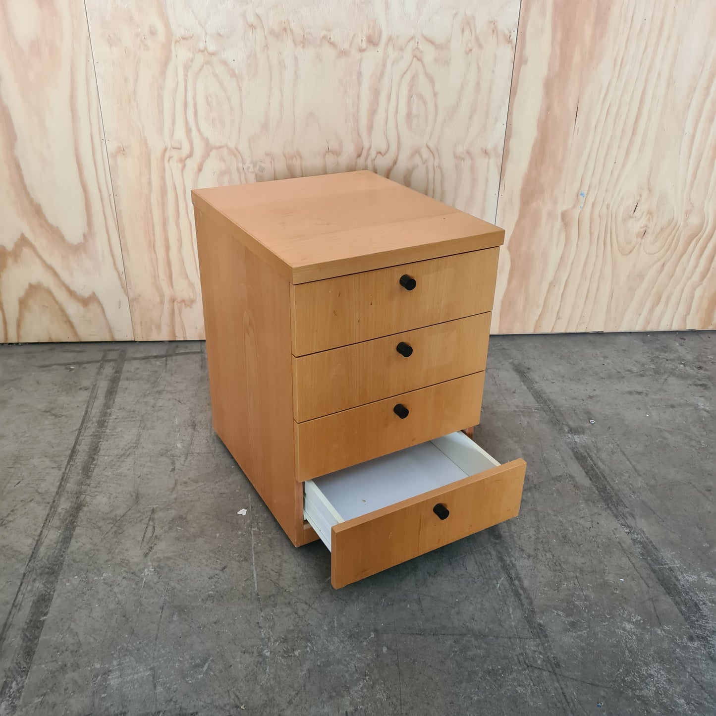 Wood Laminate Yellow 4 Drawer Pedestal
