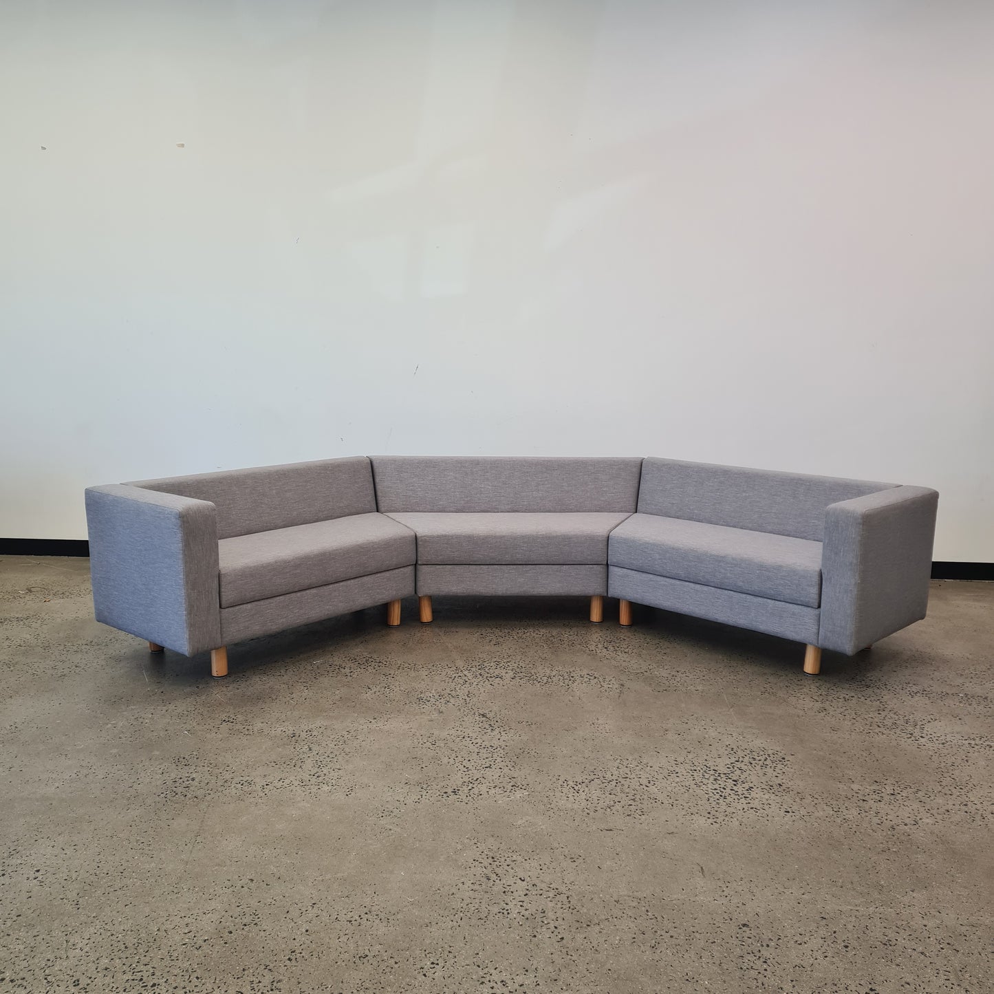 Three Part Modular Corner Couch Light Grey
